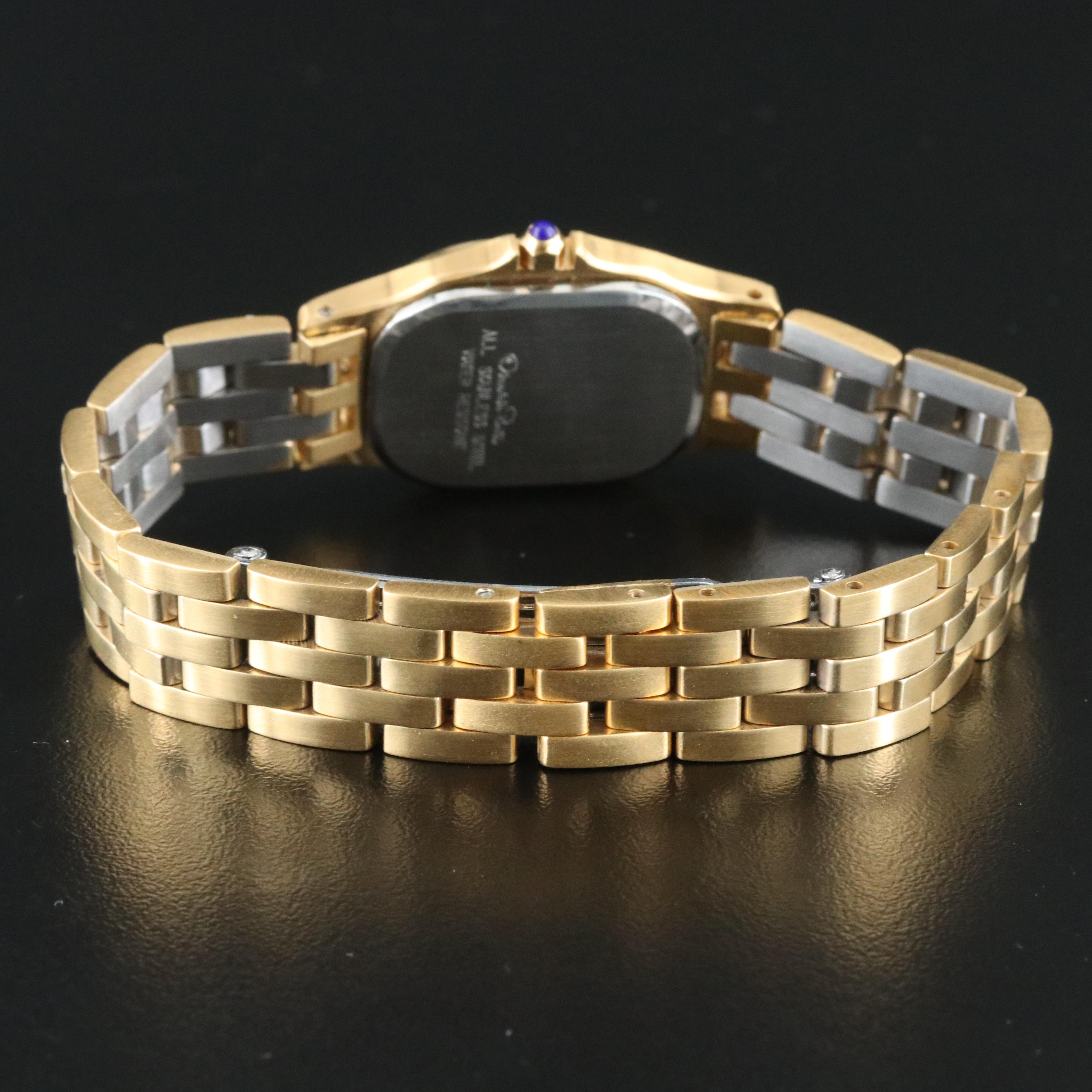 Oscar de la Renta Roman Numeral Gold-Tone Steel Quartz Watch