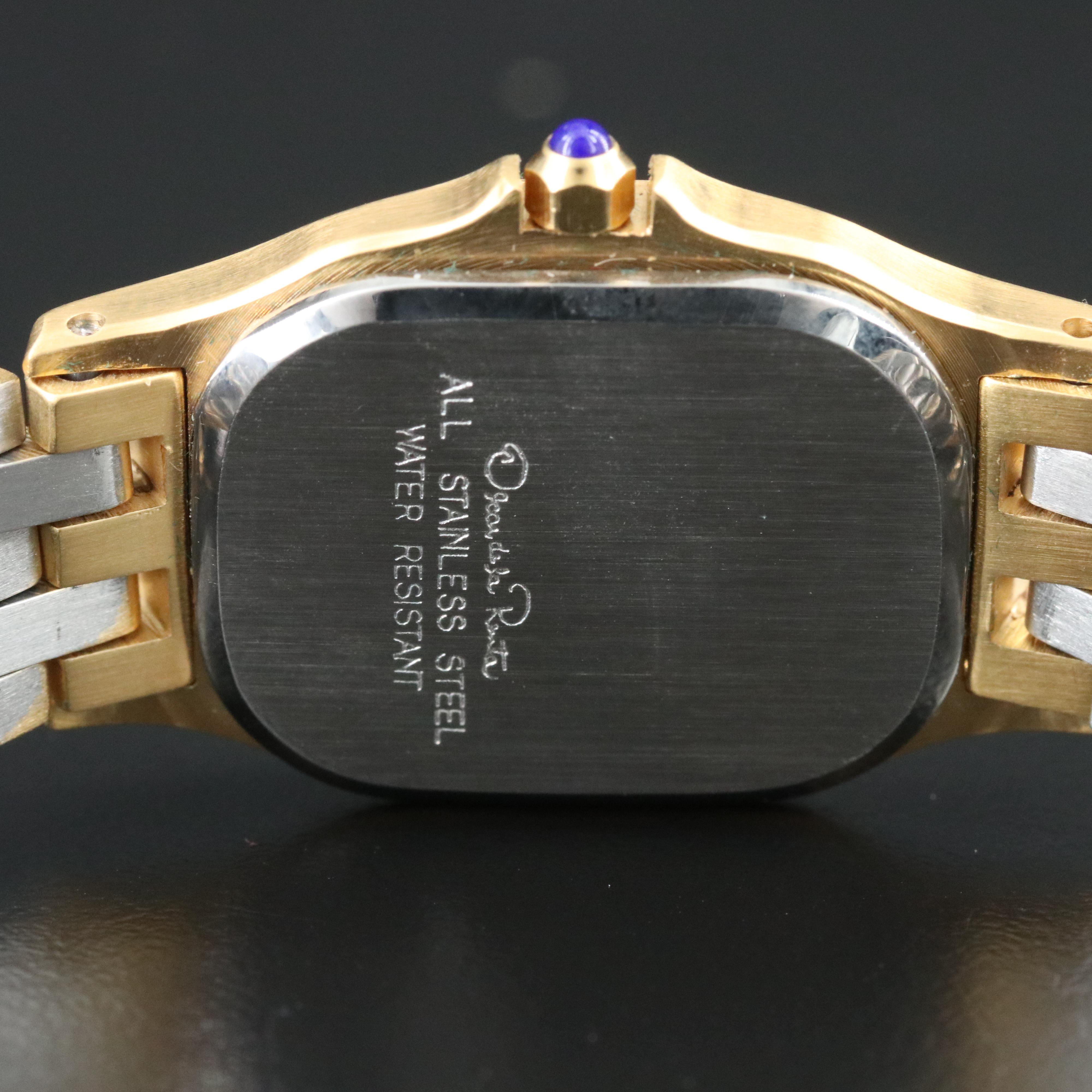 Oscar de la Renta Roman Numeral Gold-Tone Steel Quartz Watch