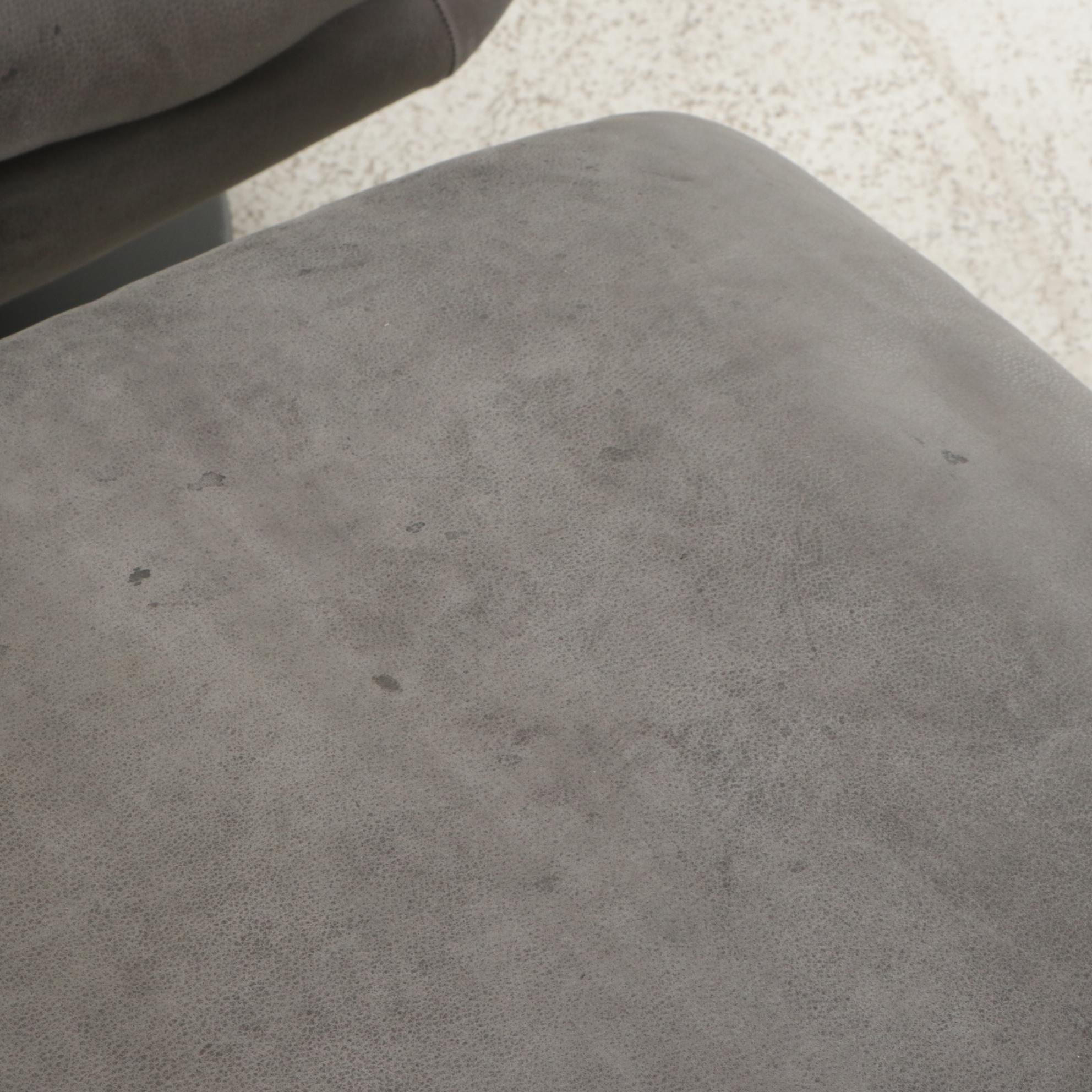 Arhaus "Deacon" Graphite Leather Swivel Chair and Ottoman, 2022