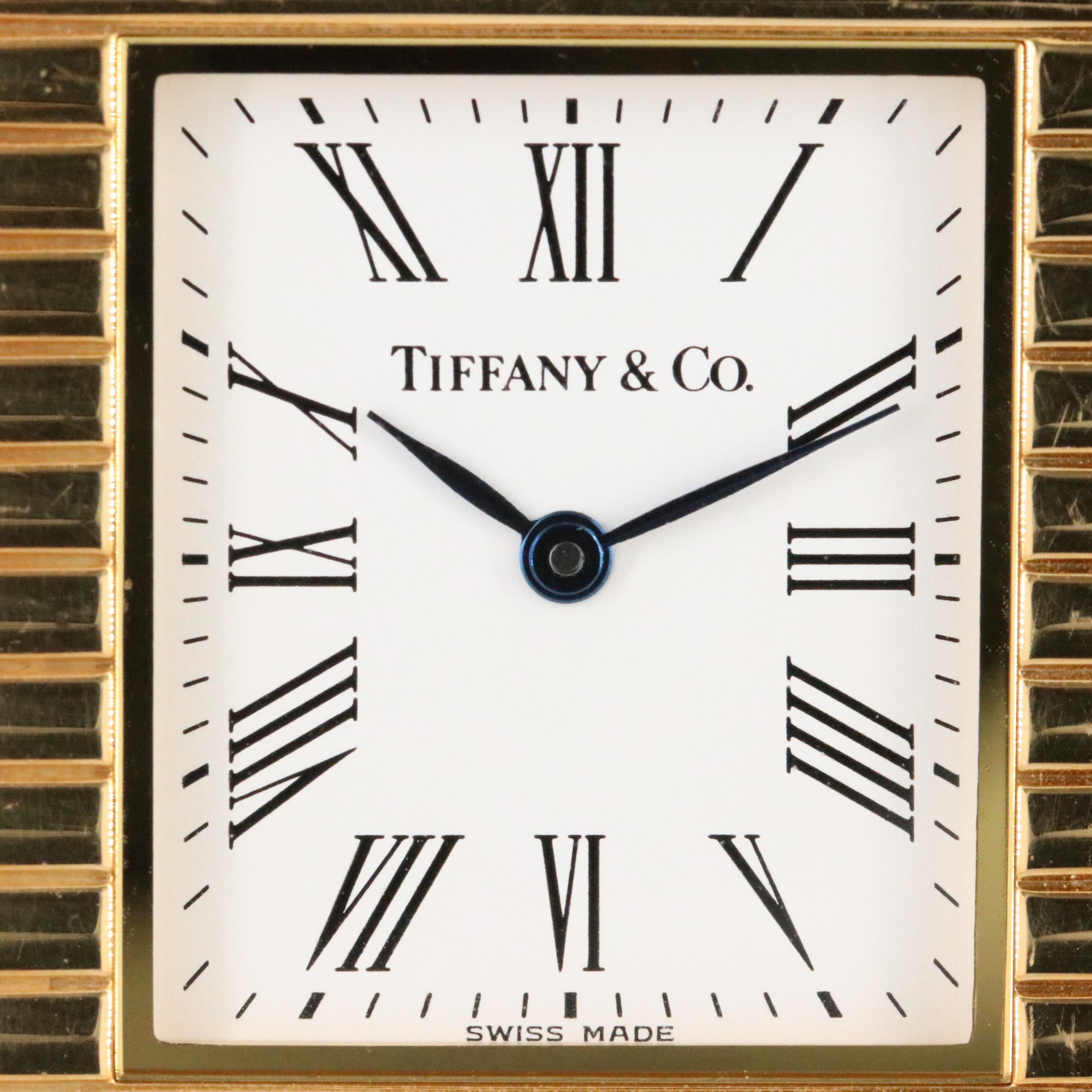 Tiffany & Co. 18K Gold White Dial Roman Numeral 27mm Quartz Watch