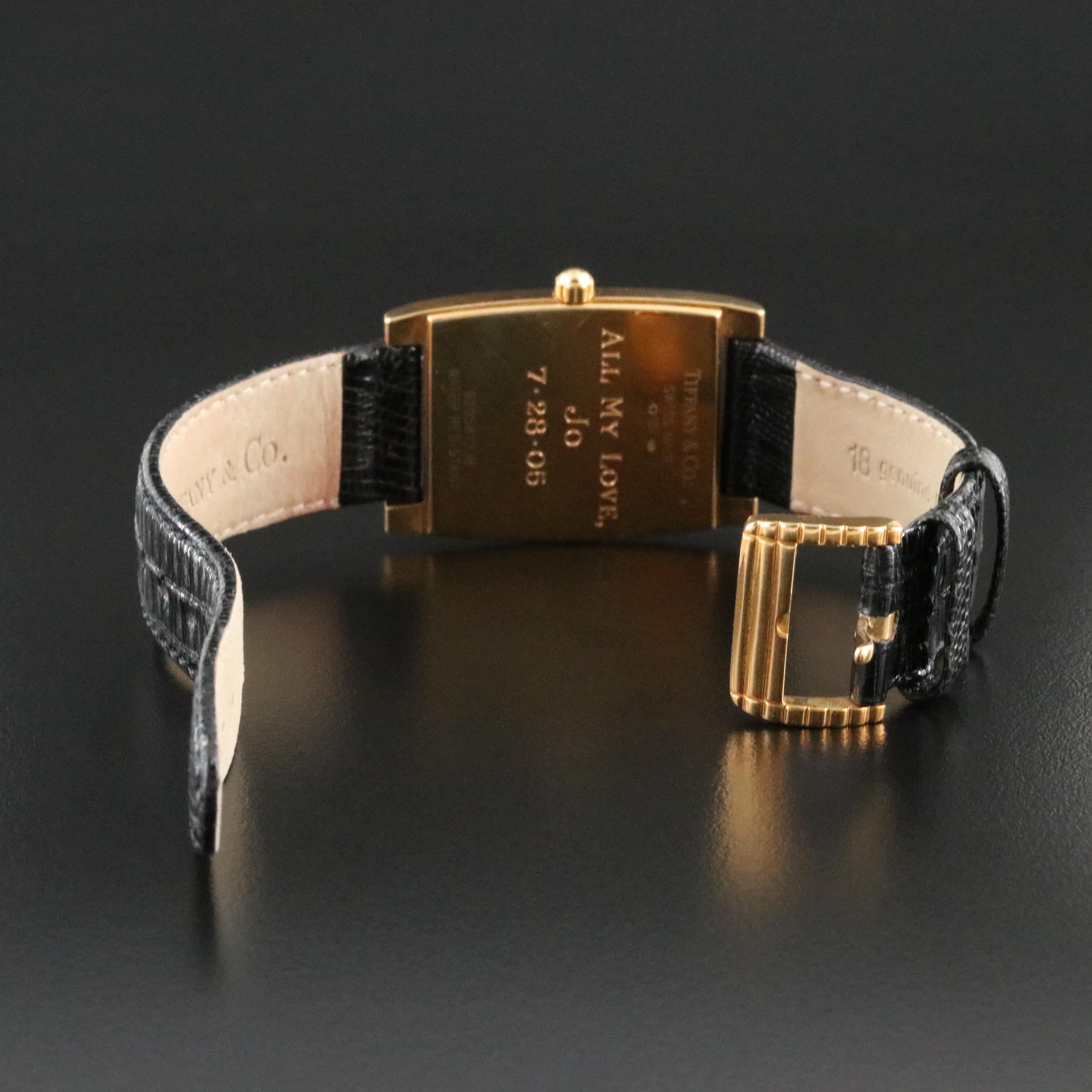 Tiffany & Co. 18K Gold White Dial Roman Numeral 27mm Quartz Watch