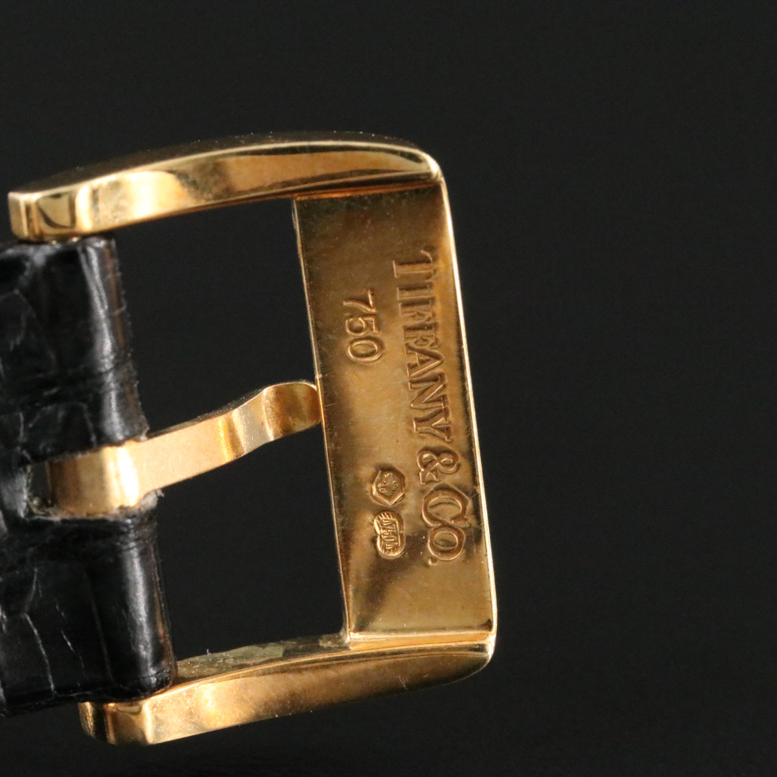 Tiffany & Co. 18K Gold White Dial Roman Numeral 27mm Quartz Watch