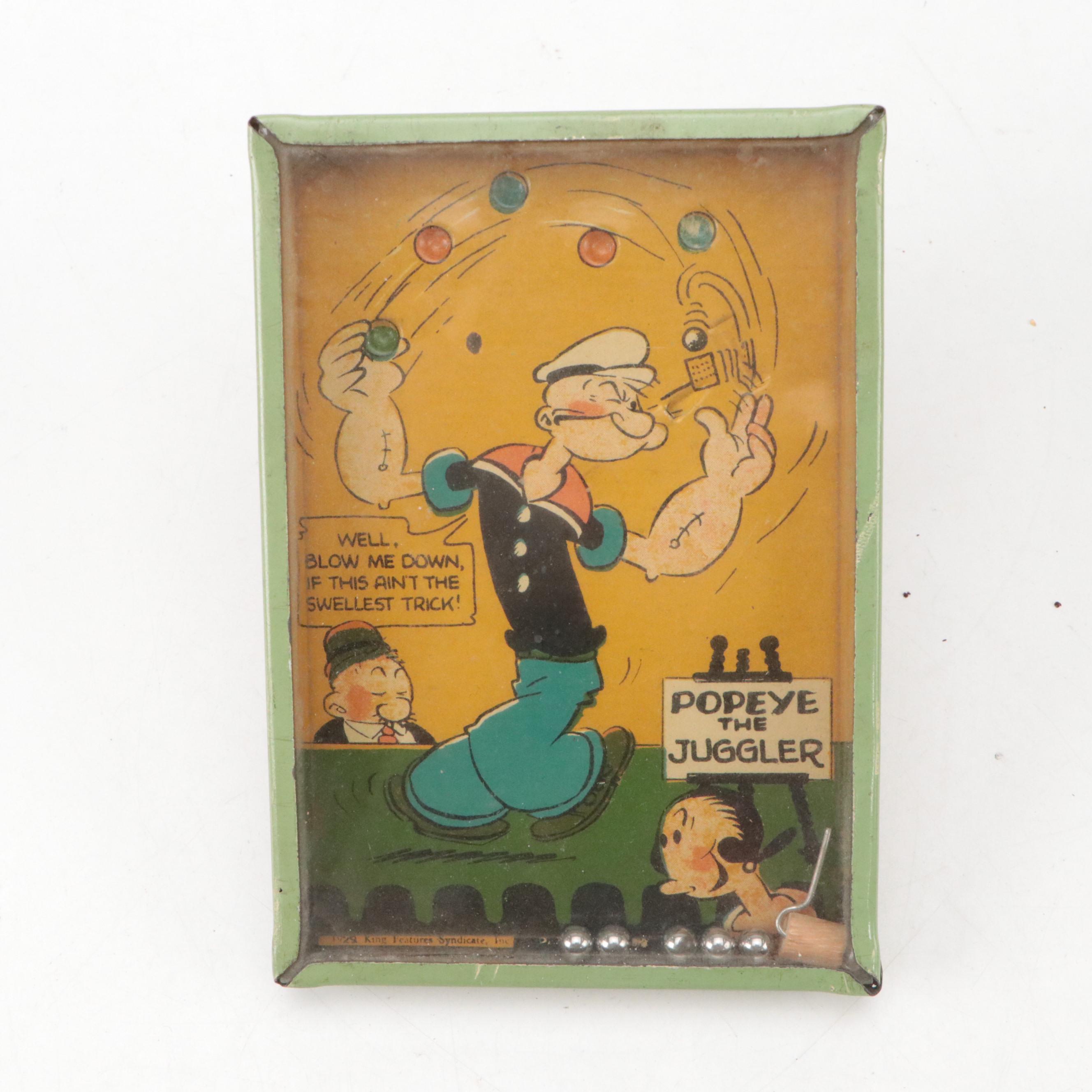 Spot Shot Marbles Game, Popeye the Juggler Game and Noisemaker