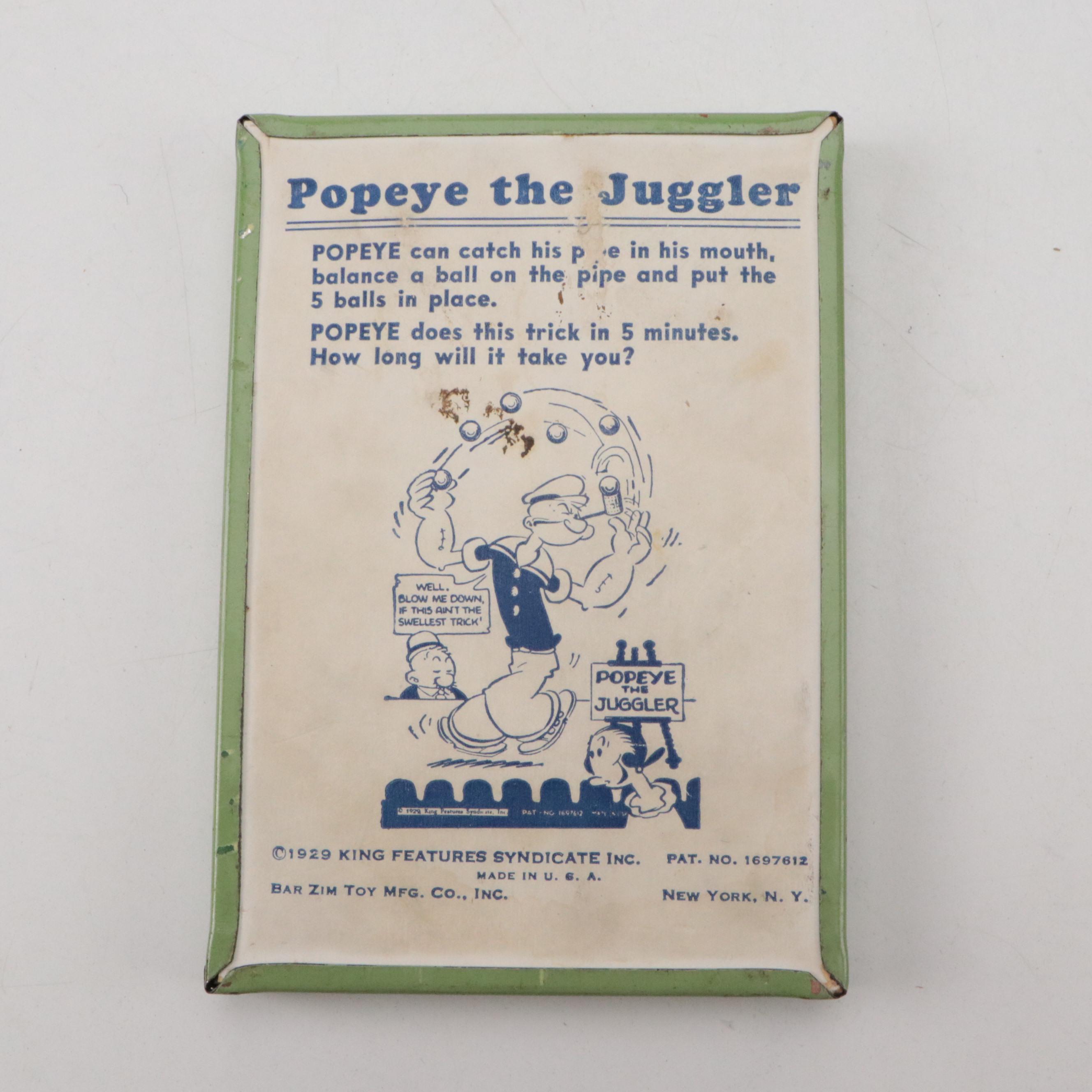 Spot Shot Marbles Game, Popeye the Juggler Game and Noisemaker
