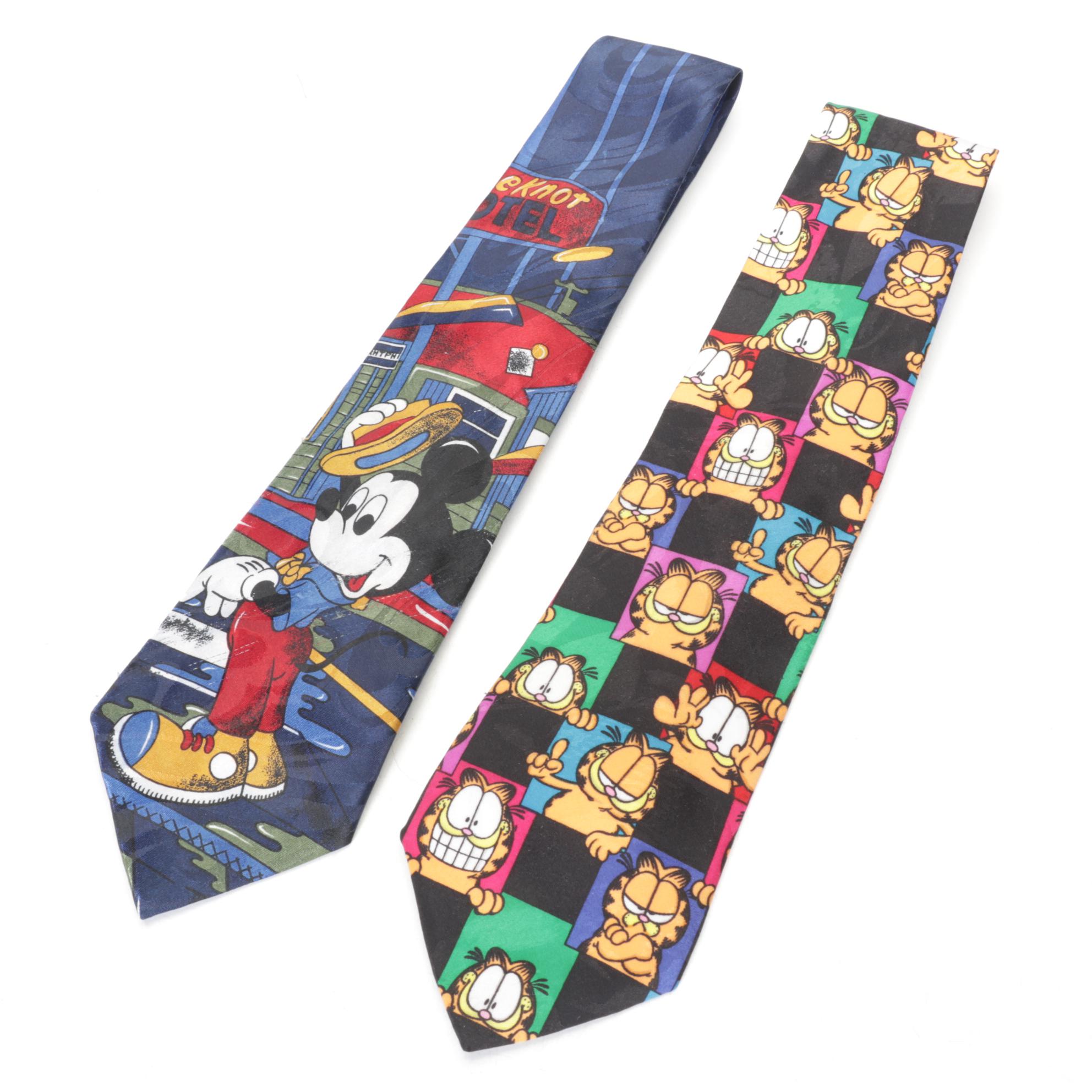 Walt Disney Mickey Mouse & Friends with Garfield, Flintstones & Dr. Seuss Ties