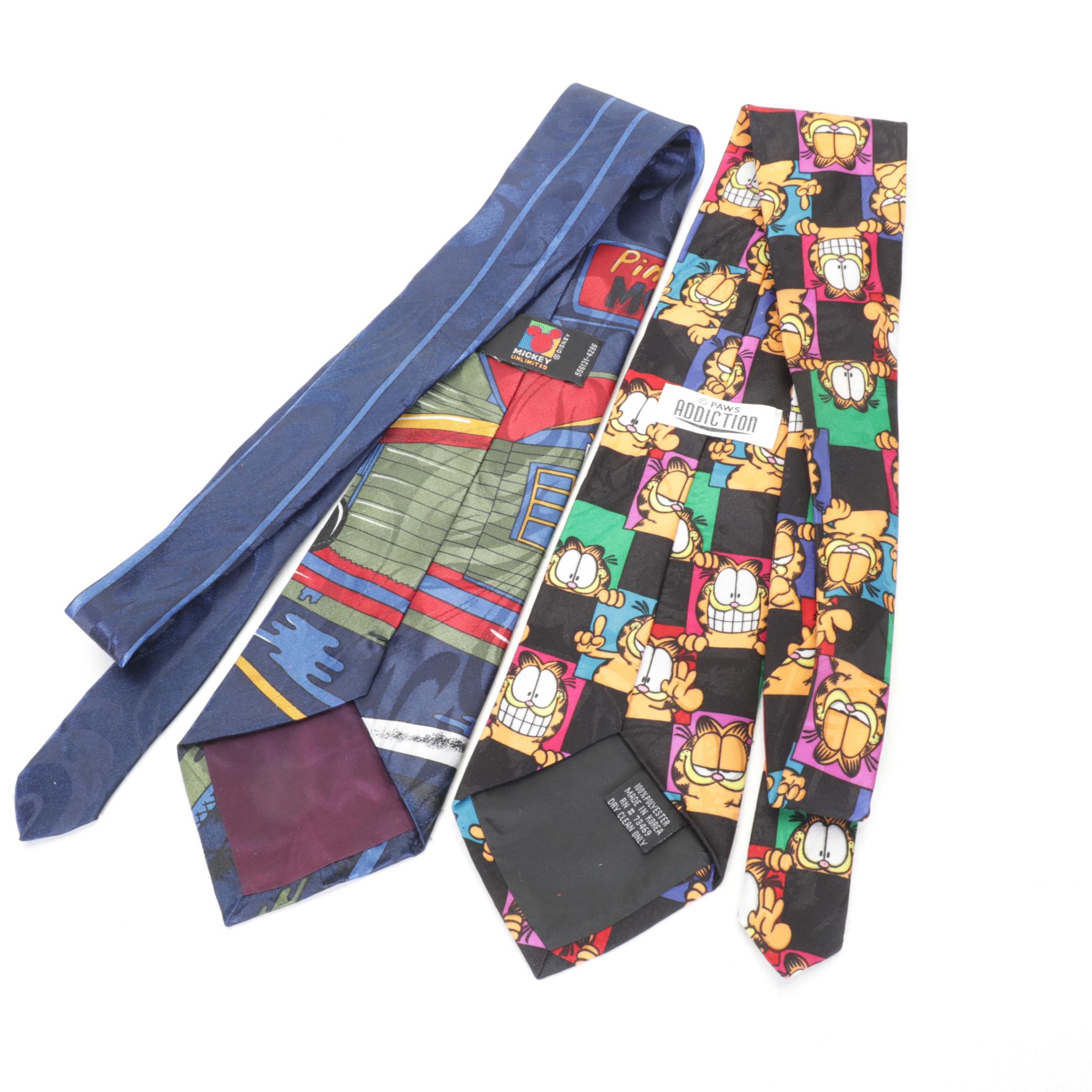 Walt Disney Mickey Mouse & Friends with Garfield, Flintstones & Dr. Seuss Ties
