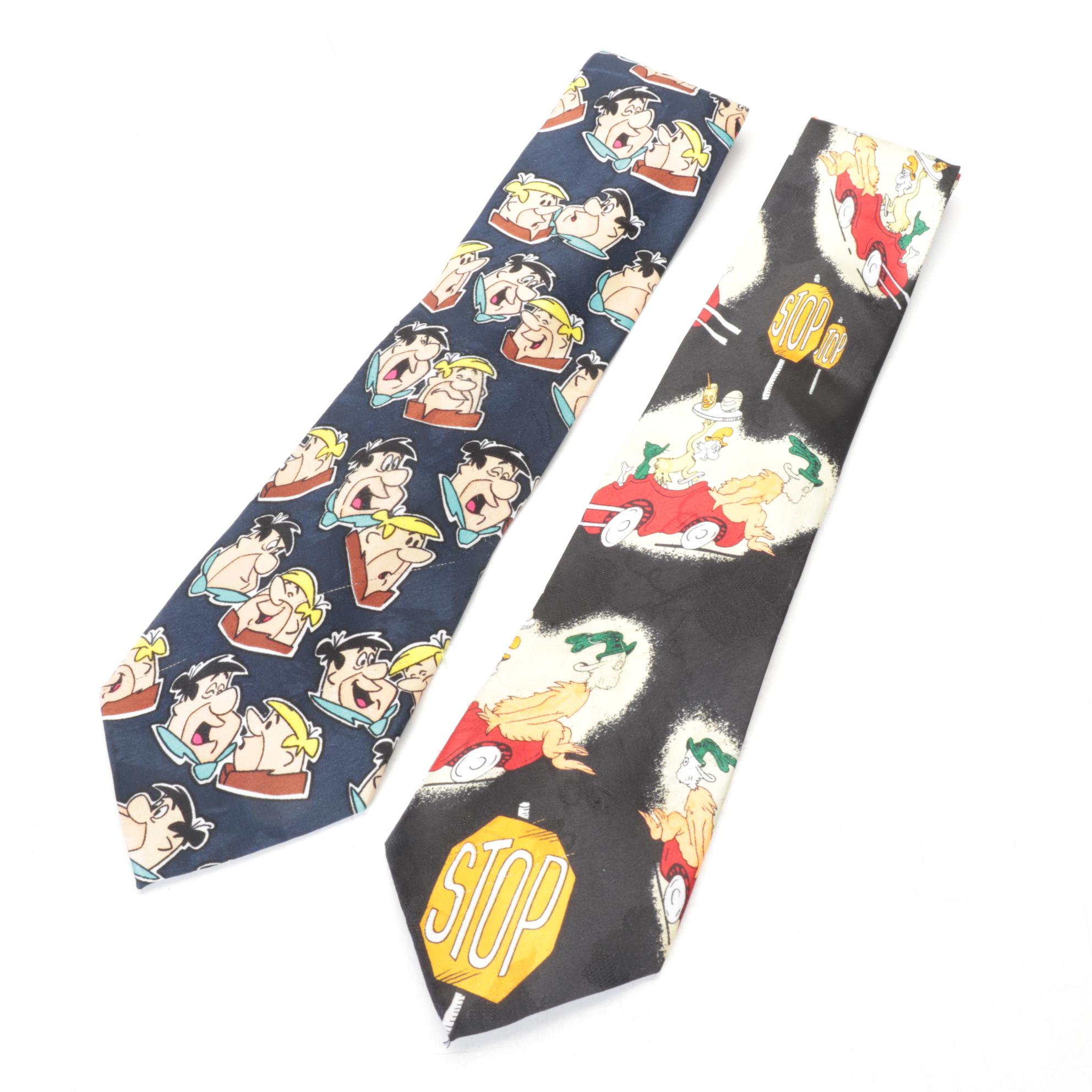 Walt Disney Mickey Mouse & Friends with Garfield, Flintstones & Dr. Seuss Ties
