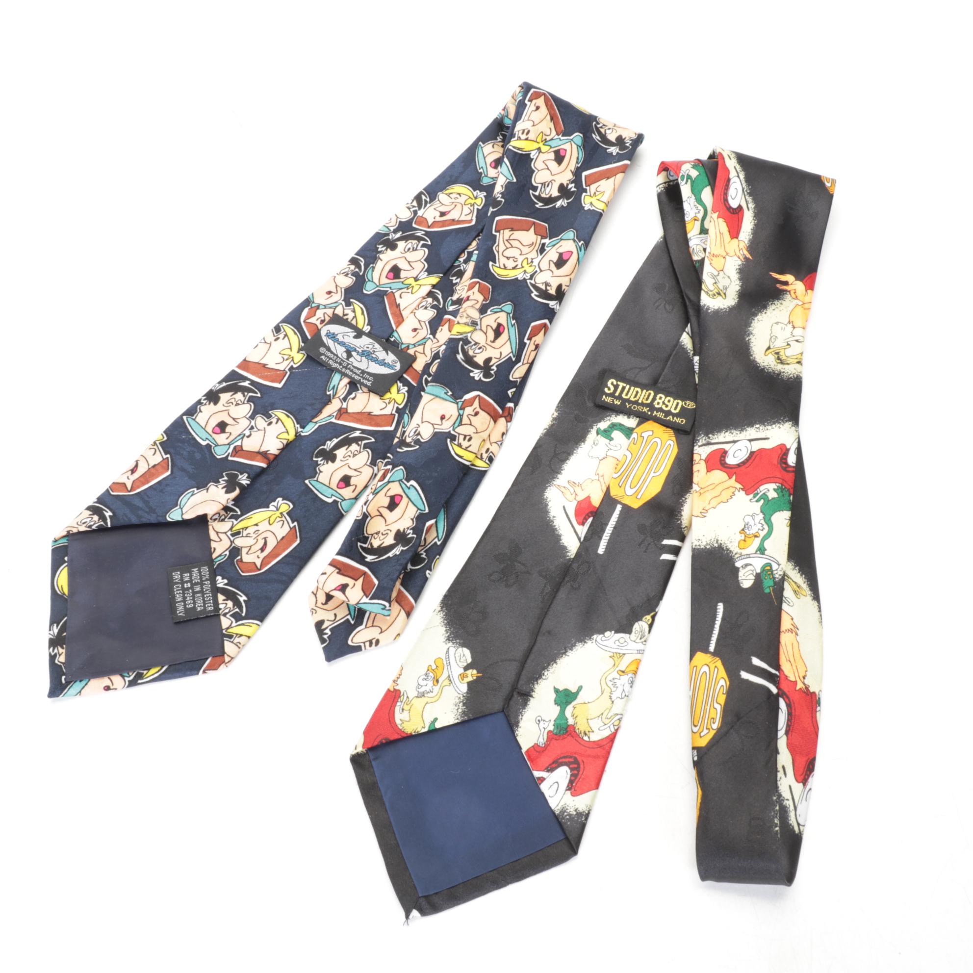 Walt Disney Mickey Mouse & Friends with Garfield, Flintstones & Dr. Seuss Ties