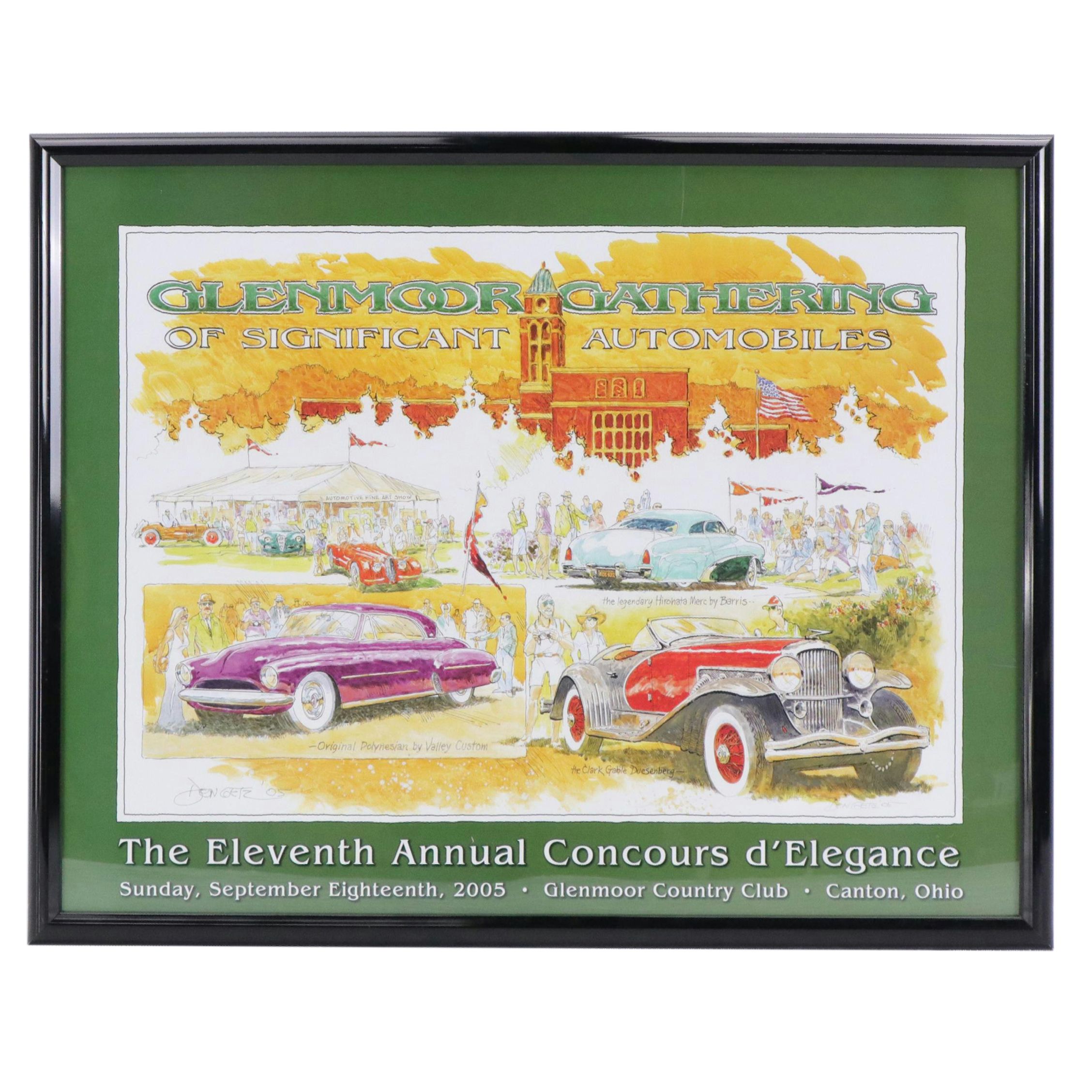 "Glenmoor Gathering of Significant Automobiles" Offset Lithograph Poster, 2005