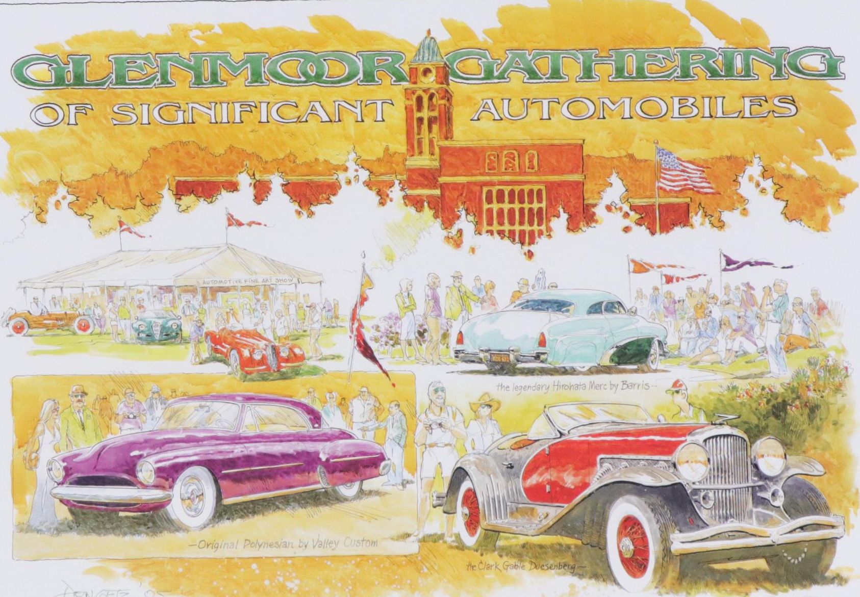 "Glenmoor Gathering of Significant Automobiles" Offset Lithograph Poster, 2005