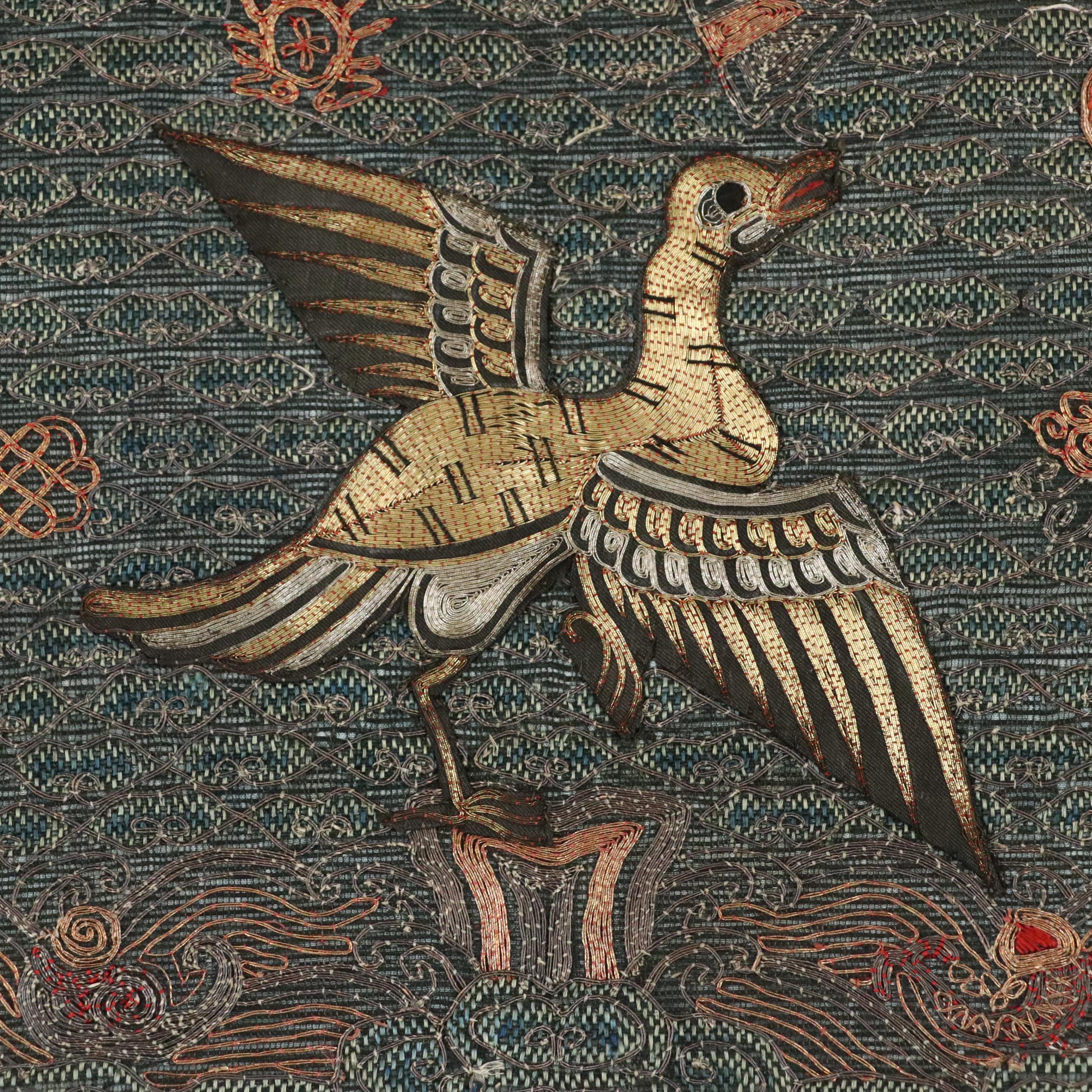 Antique Chinese Hand-Embroidered 4th Civil Rank Badge