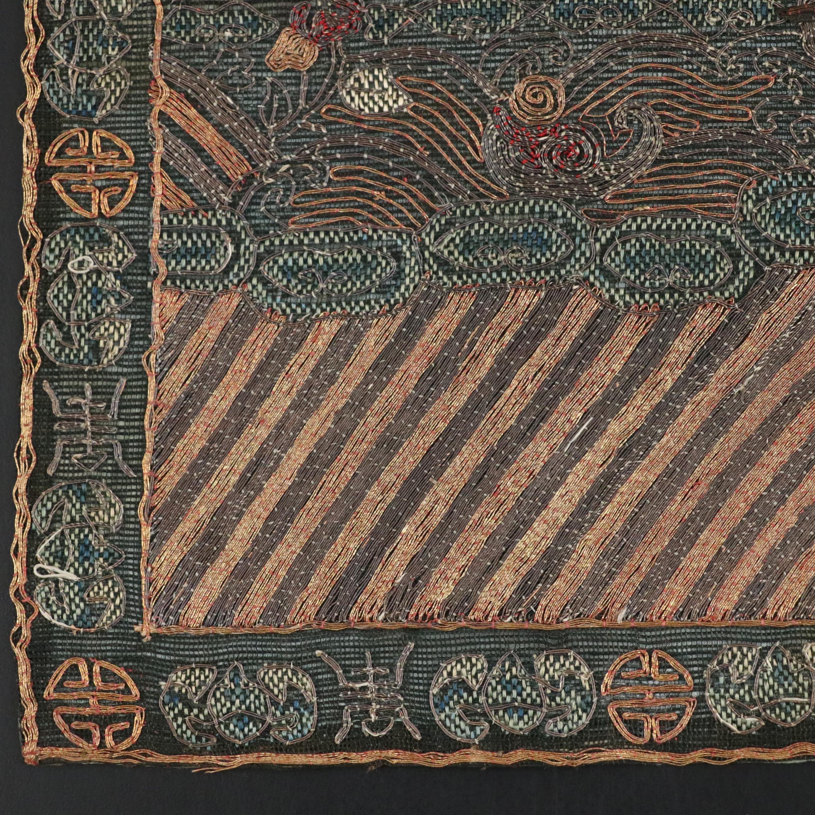 Antique Chinese Hand-Embroidered 4th Civil Rank Badge