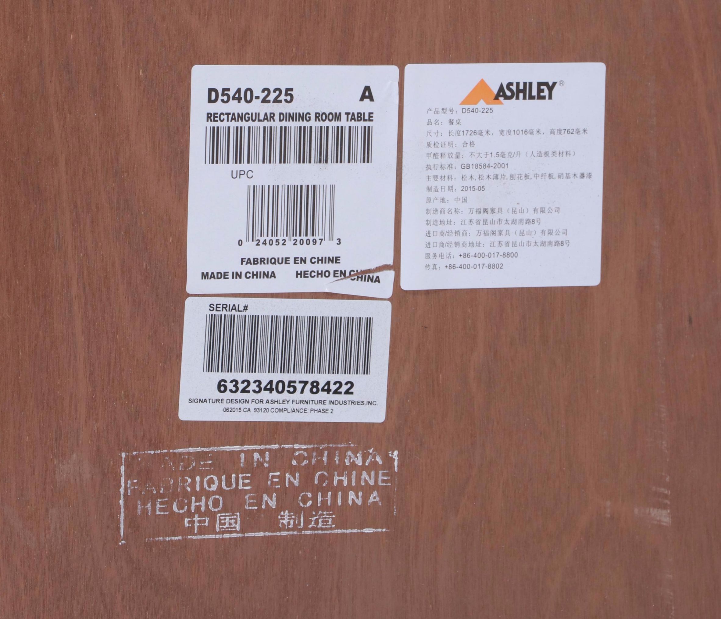 Six-Piece Dining Set, Incl. Ashley Furniture, Office Star Products, & Permaisuri