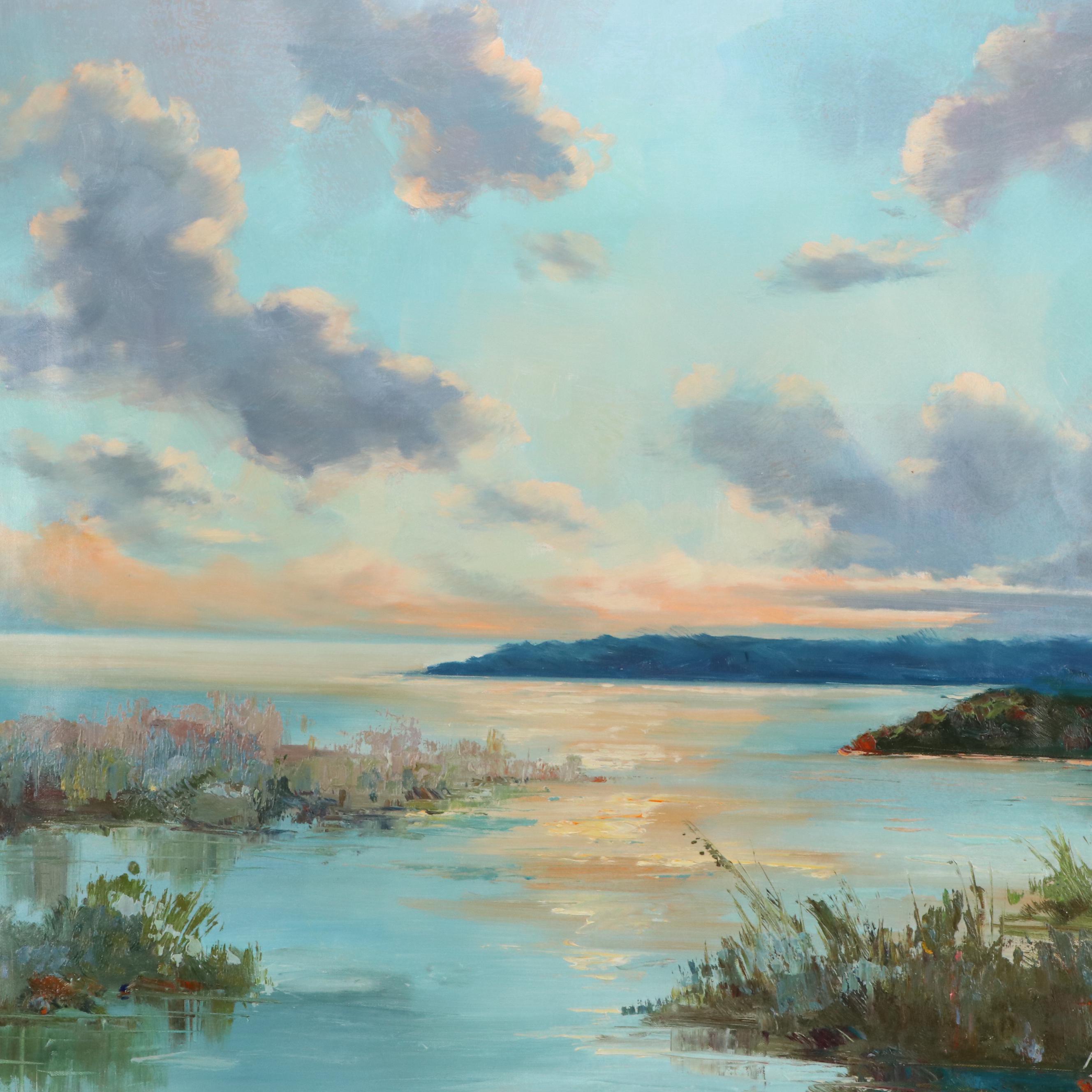 Marsh Landscape Oil Painting, 21st Century