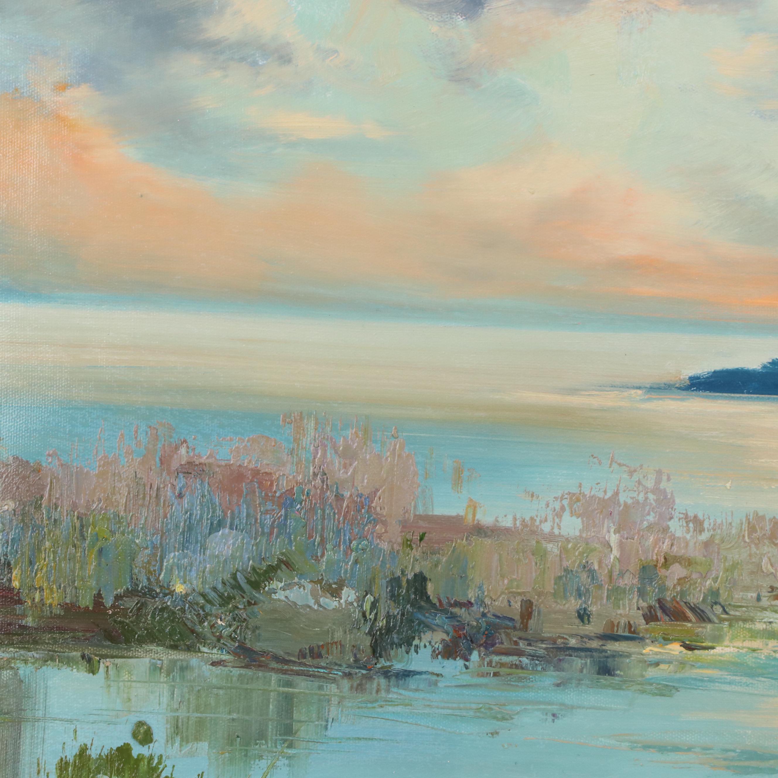 Marsh Landscape Oil Painting, 21st Century