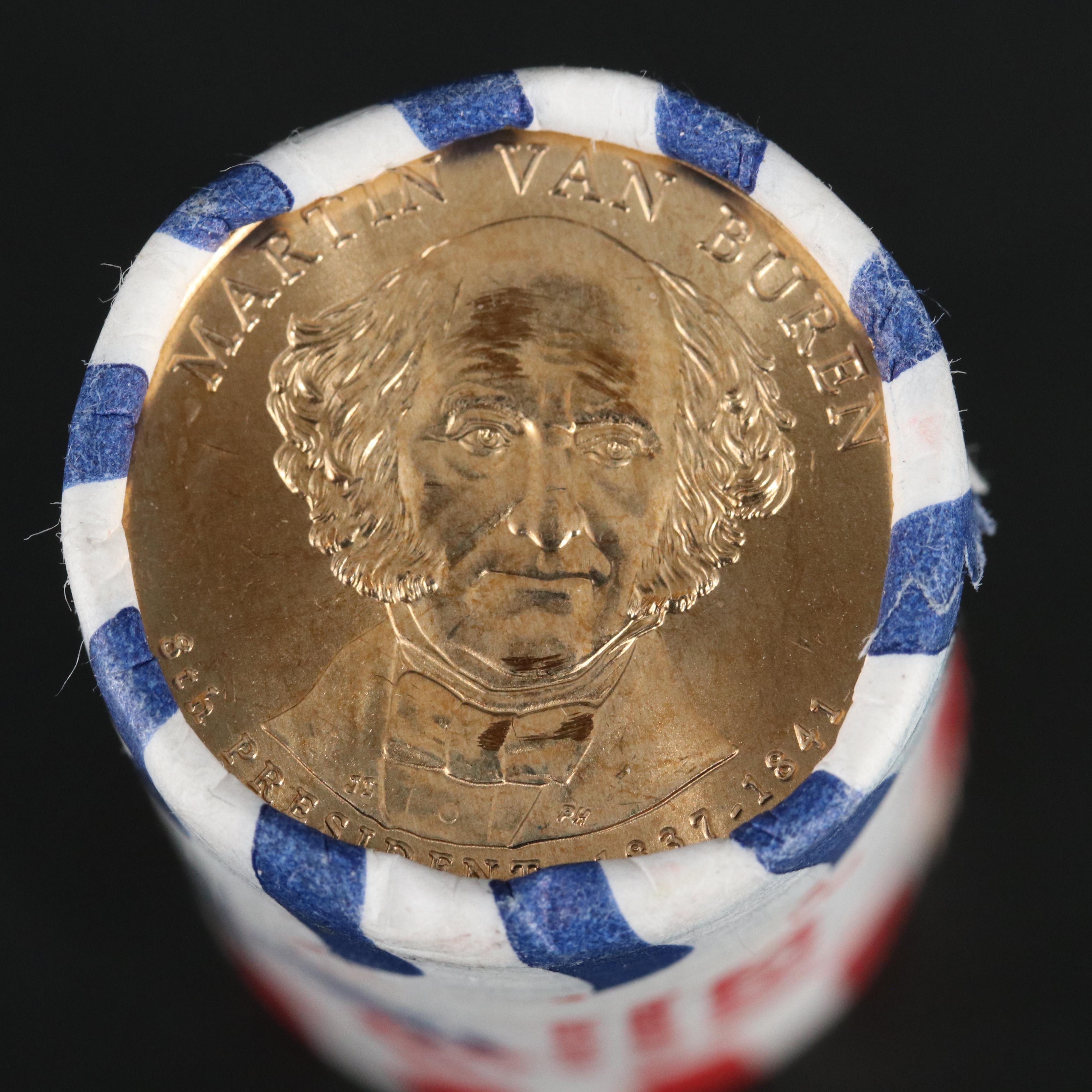 Two Uncirculated Rolls of 25 Modern Presidential Dollar Coins