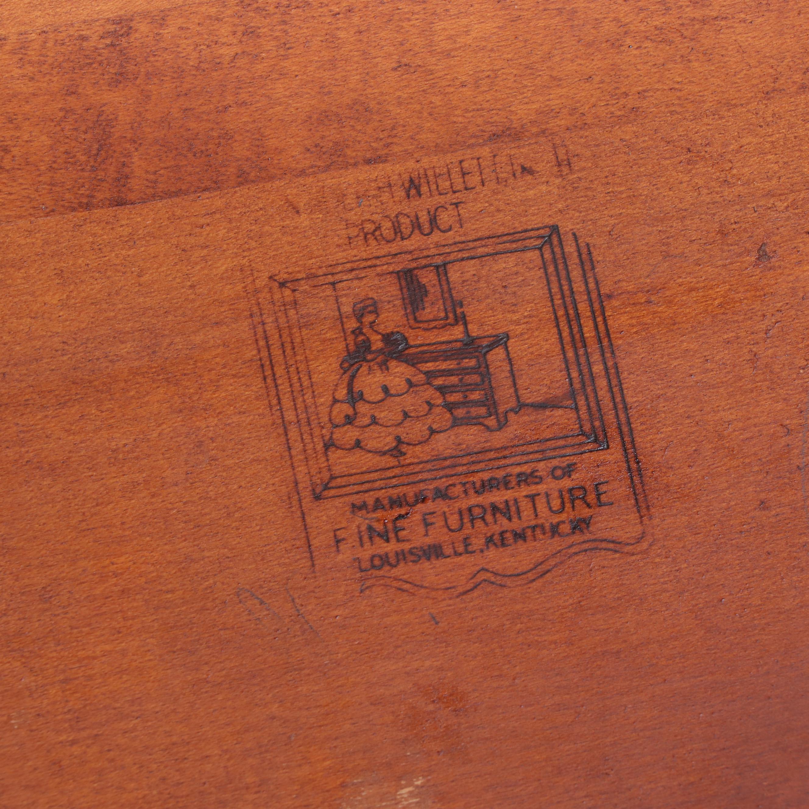 Four Arts and Crafts Chestnut Side Chairs Plus Willett Maple Draw-Leaf Table