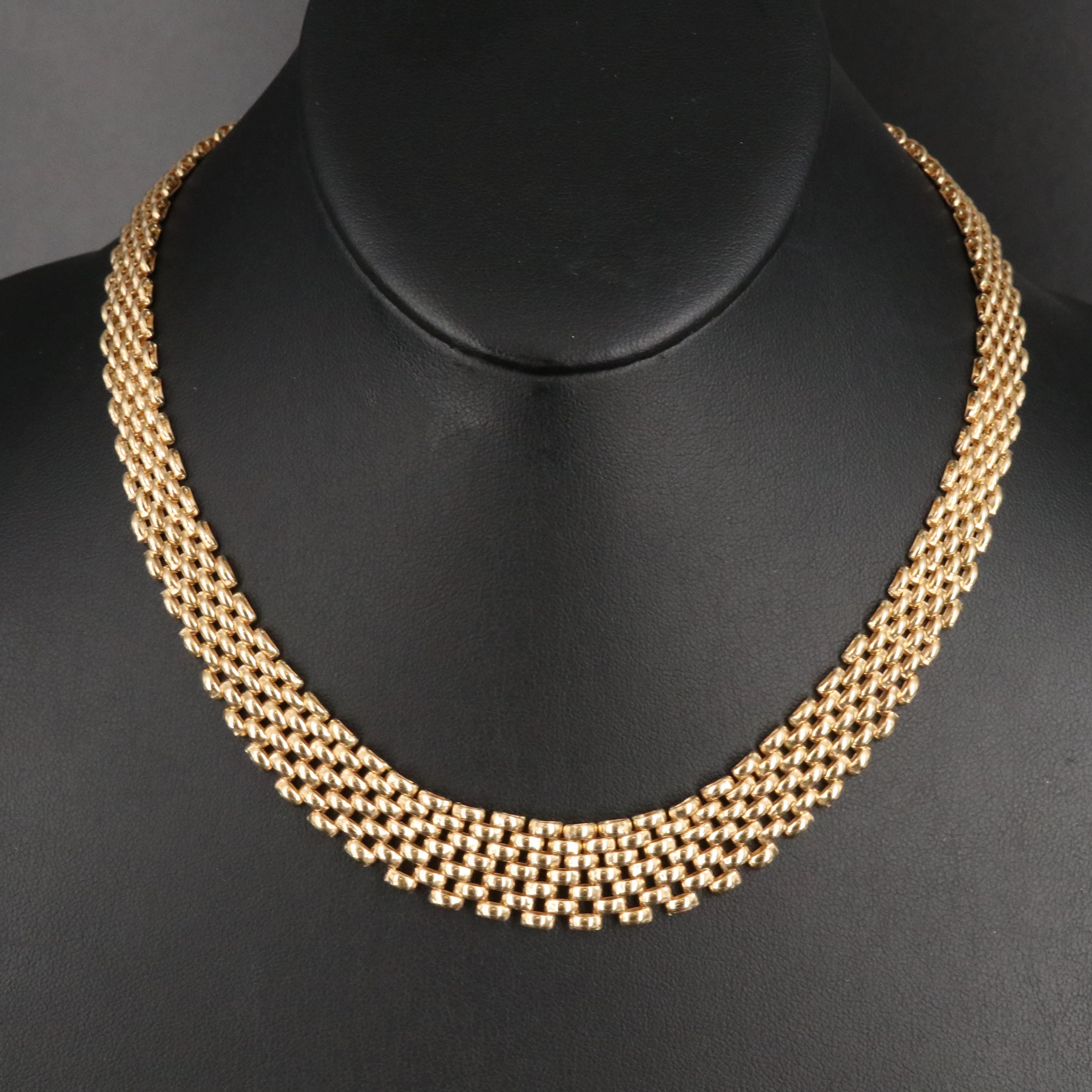 Italian 14K Panther Link Necklace