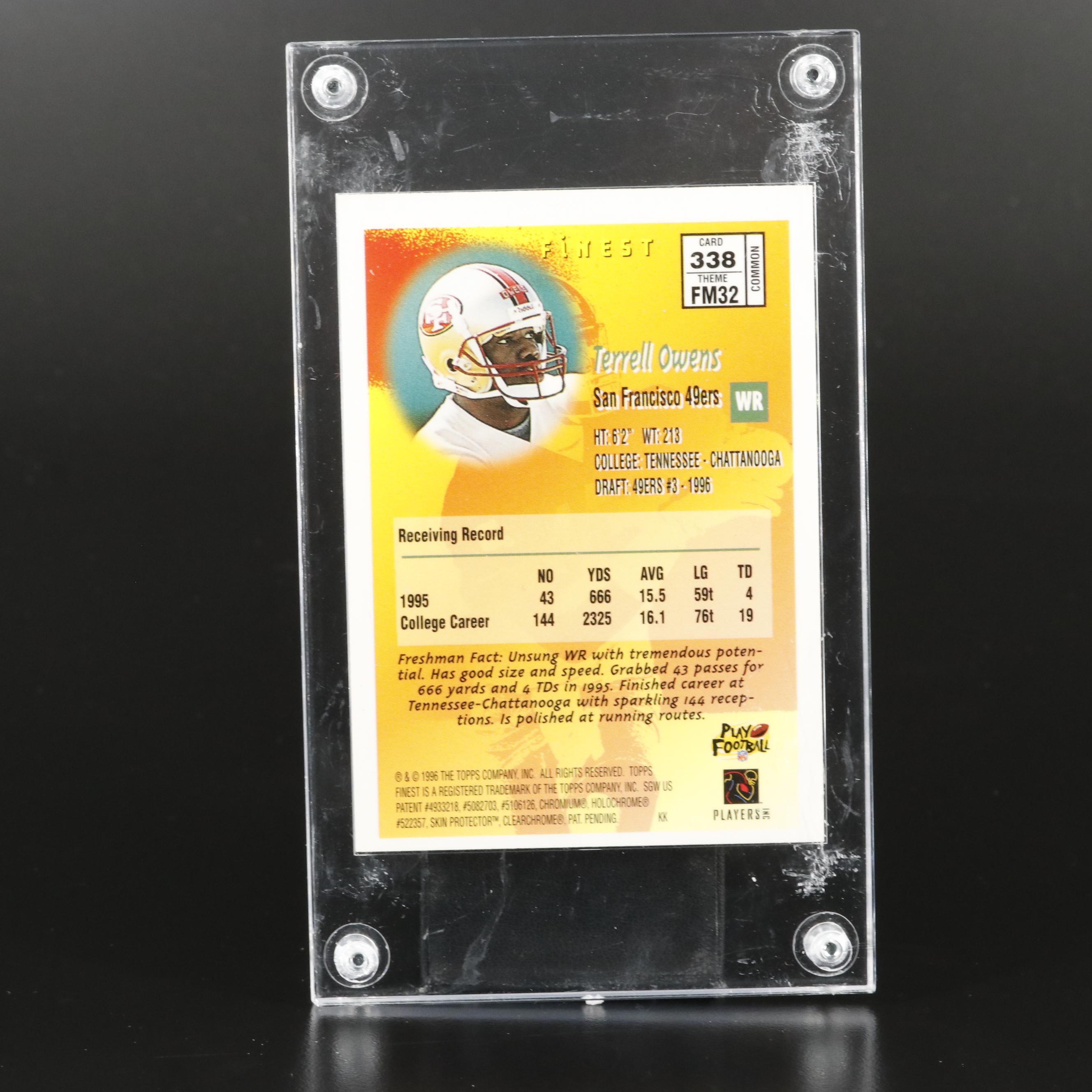 1996 Topps Finest Terrell Owens San Francisco 49ers Rookie Football Card