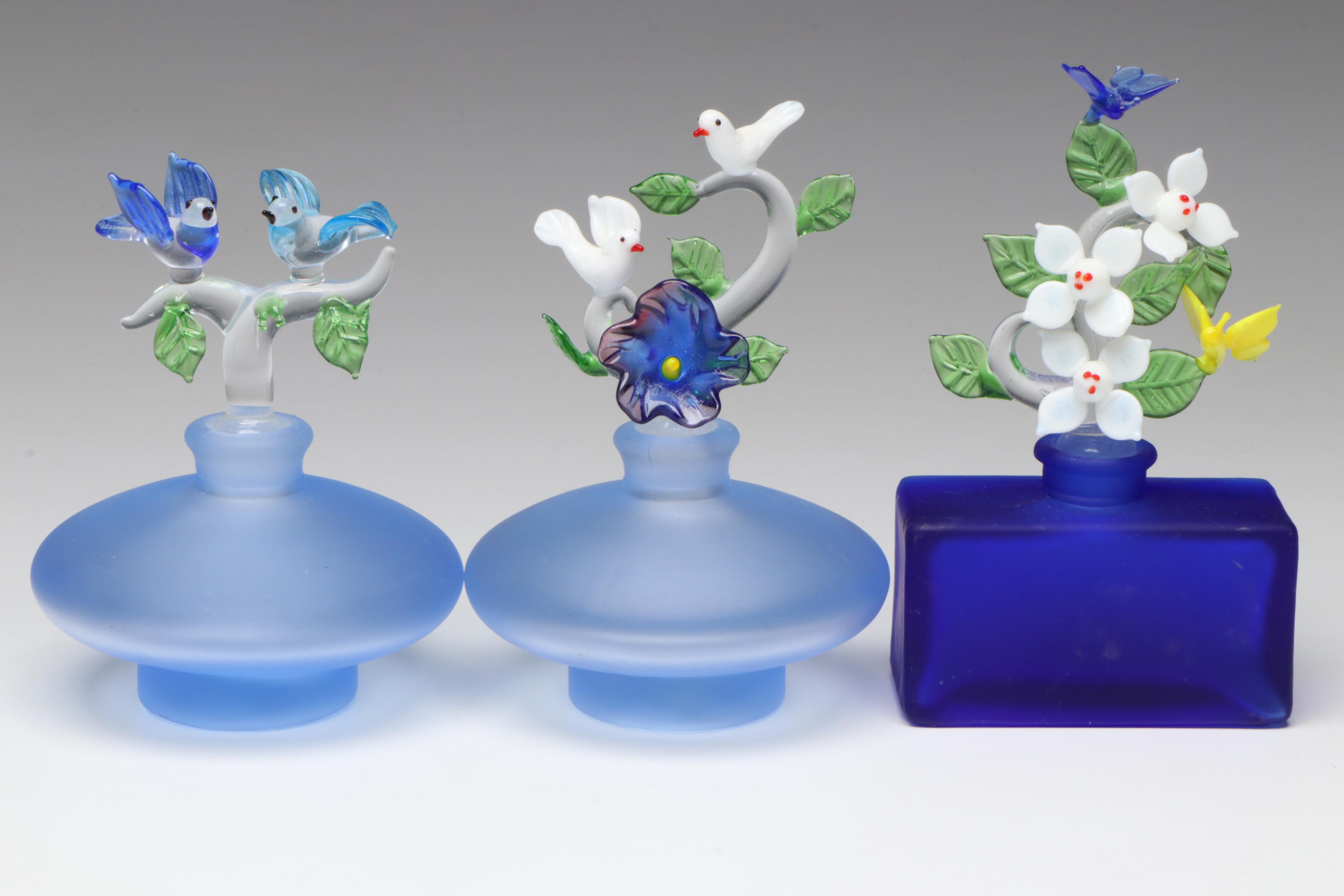 Lady Primrose "Tryst" Vanity Set and Tray with Art Glass Perfume Bottles