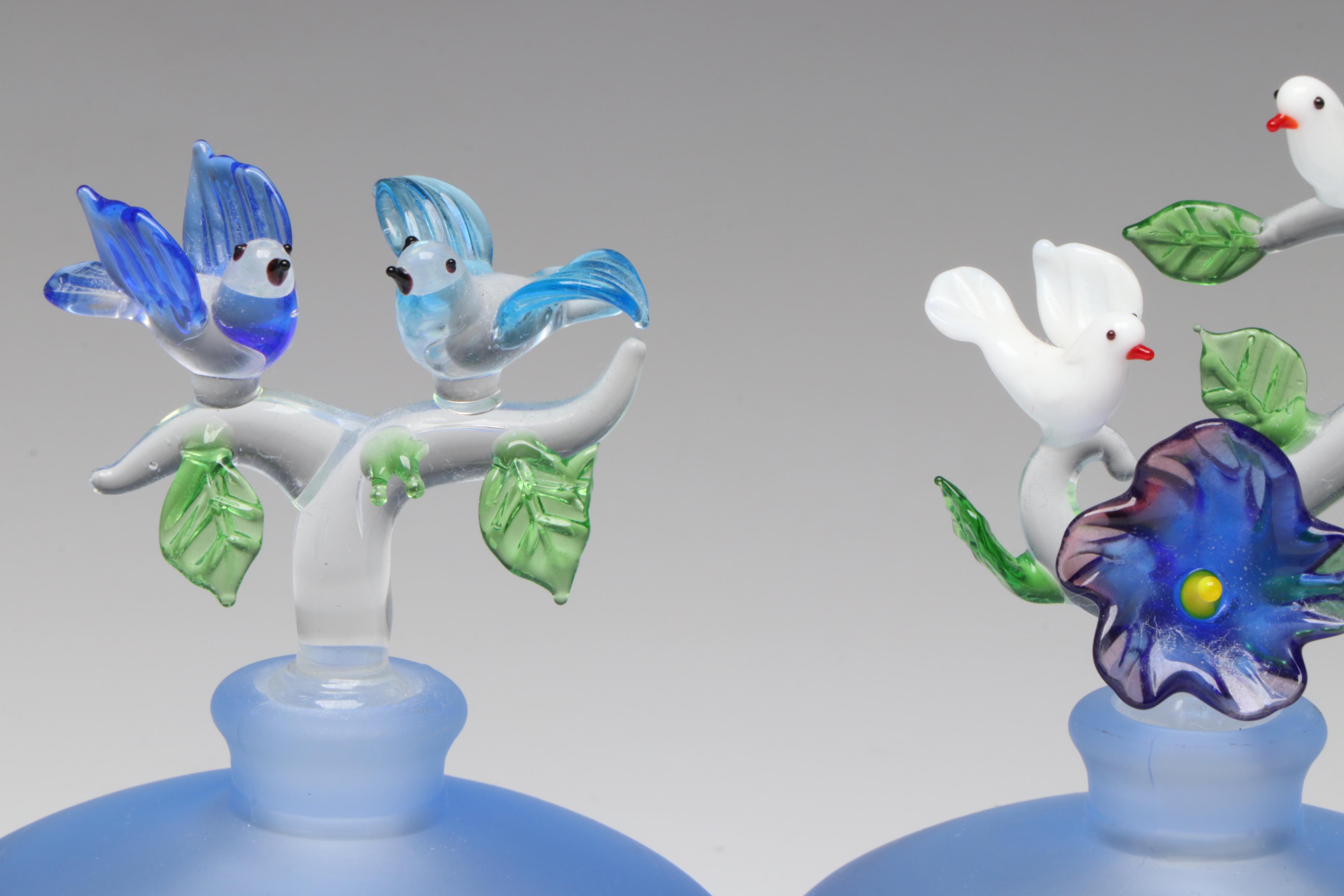 Lady Primrose "Tryst" Vanity Set and Tray with Art Glass Perfume Bottles