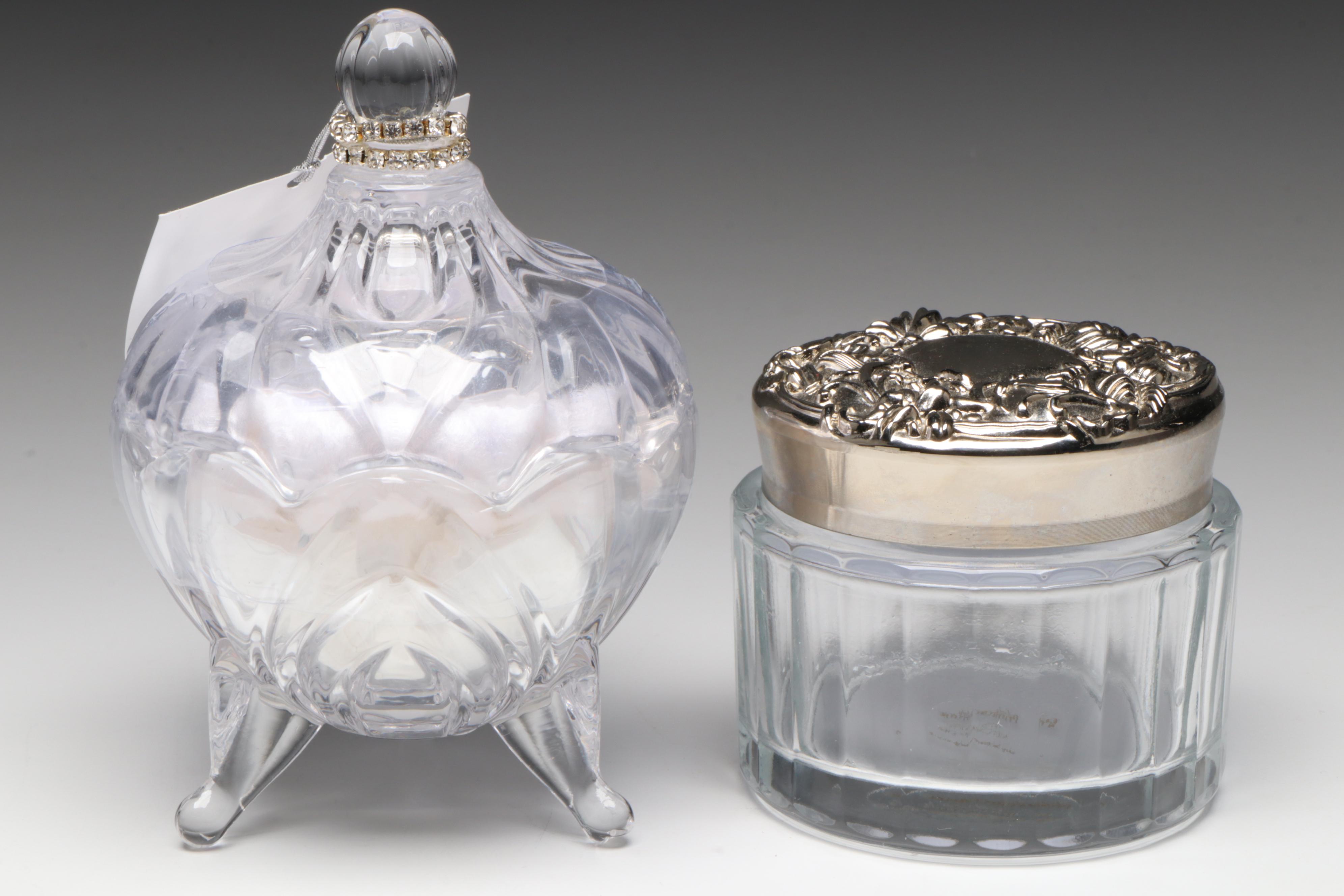 Lady Primrose "Tryst" Vanity Set and Tray with Art Glass Perfume Bottles
