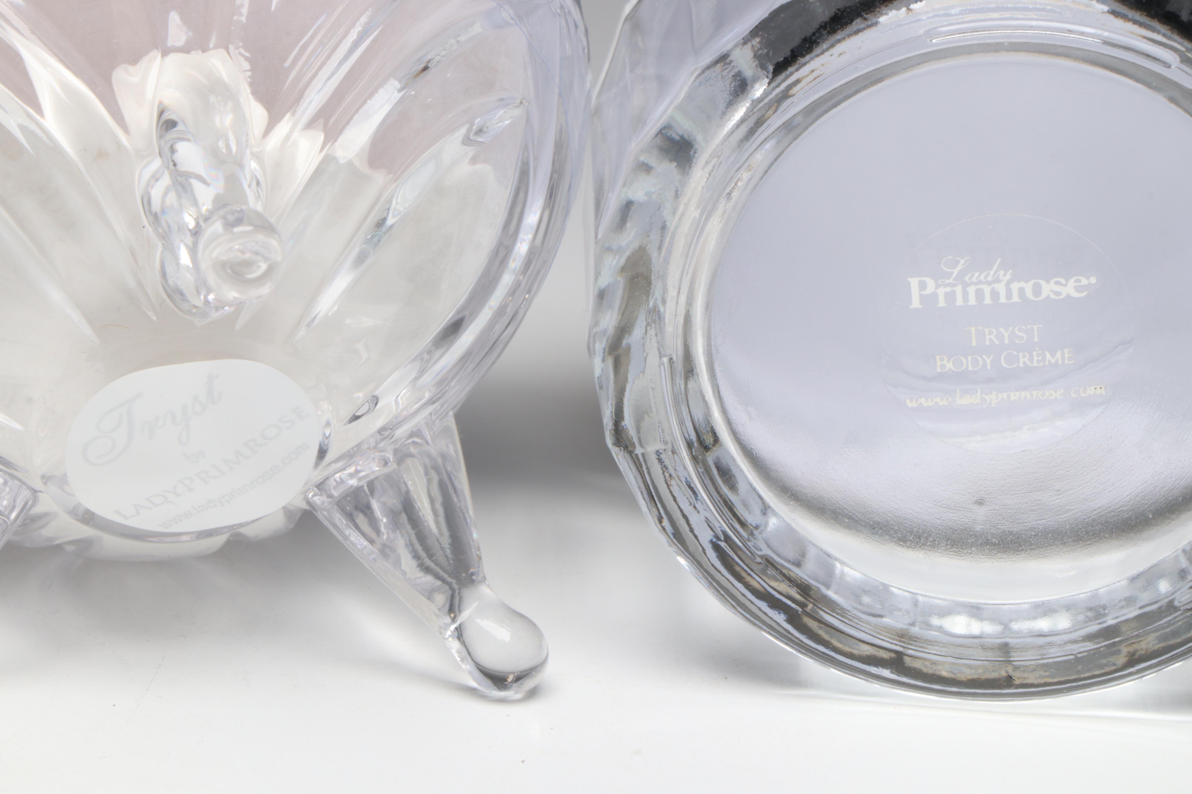 Lady Primrose "Tryst" Vanity Set and Tray with Art Glass Perfume Bottles