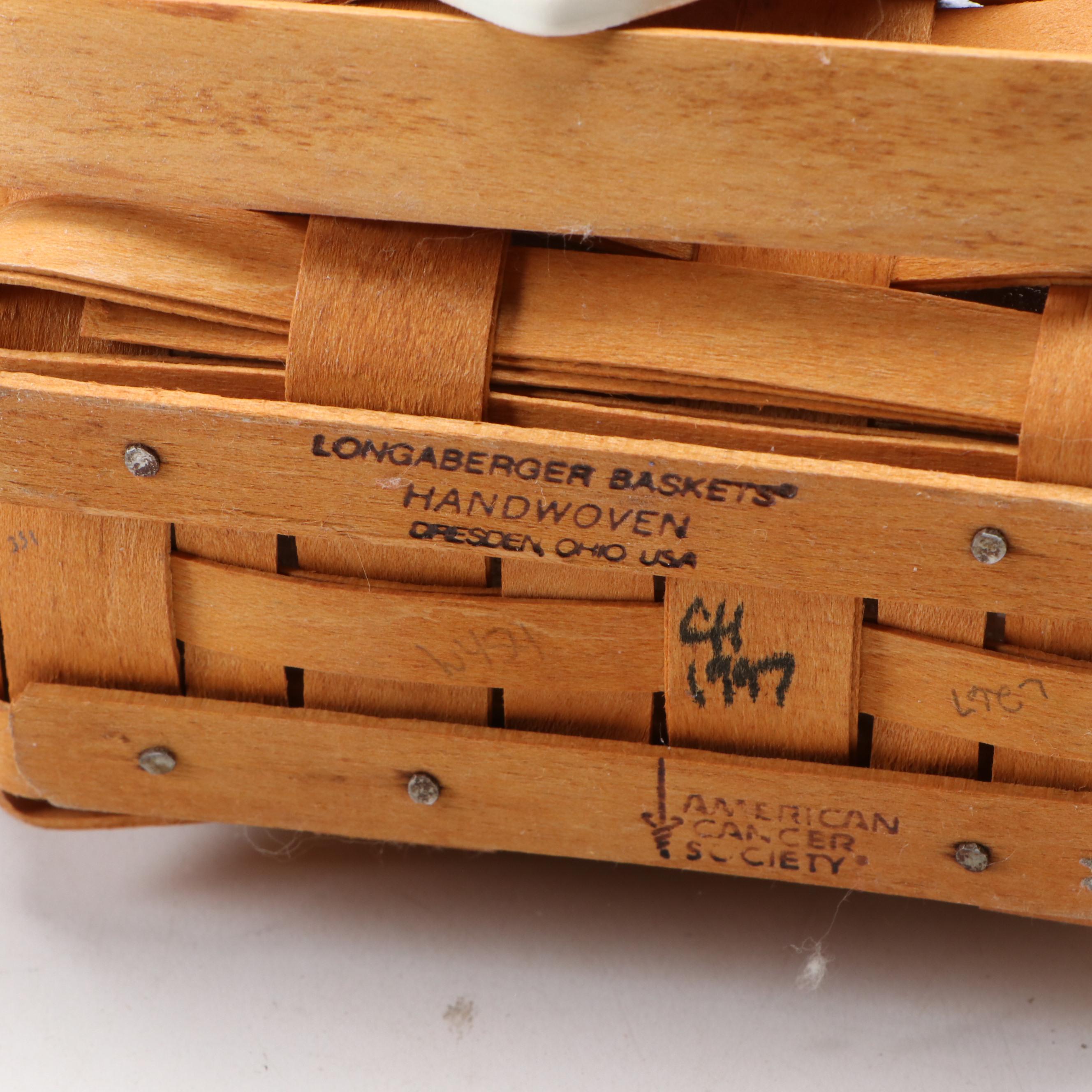 Longaberger Handmade Maple Baskets with Other Woven Baskets