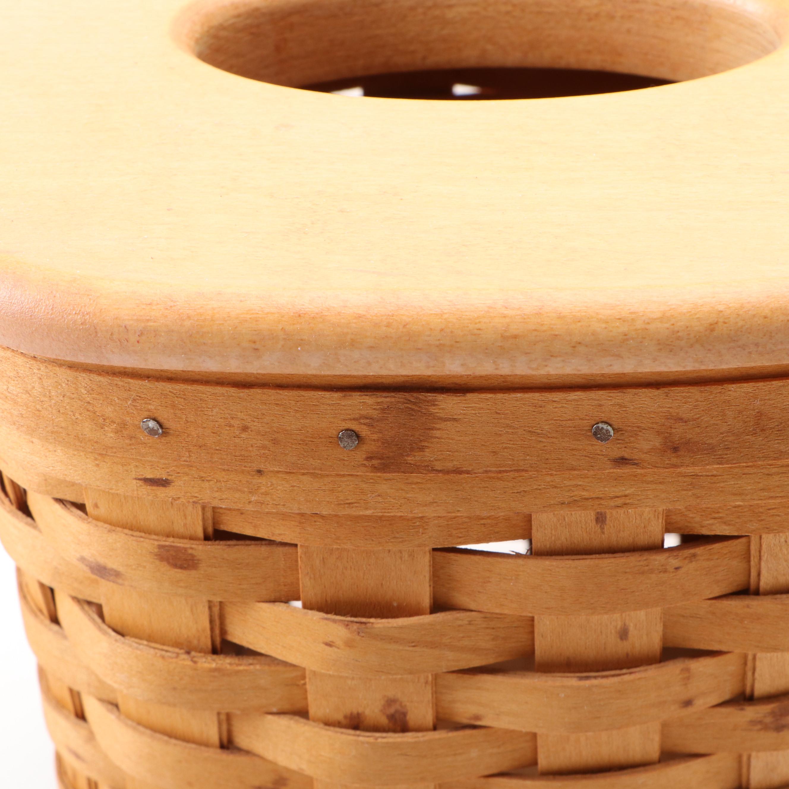 Longaberger Handmade Maple Baskets with Other Woven Baskets