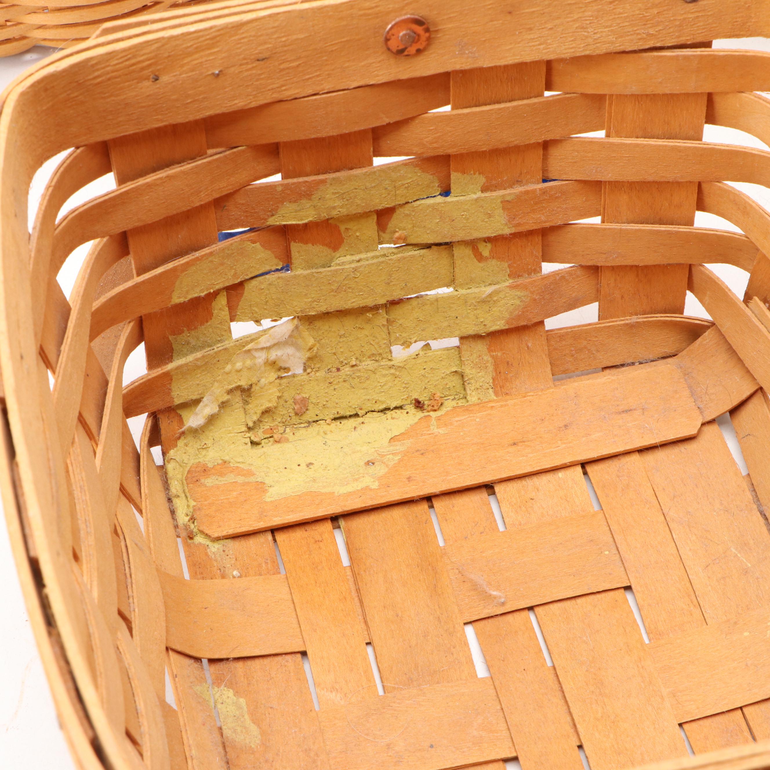 Longaberger Handmade Maple Baskets with Other Woven Baskets