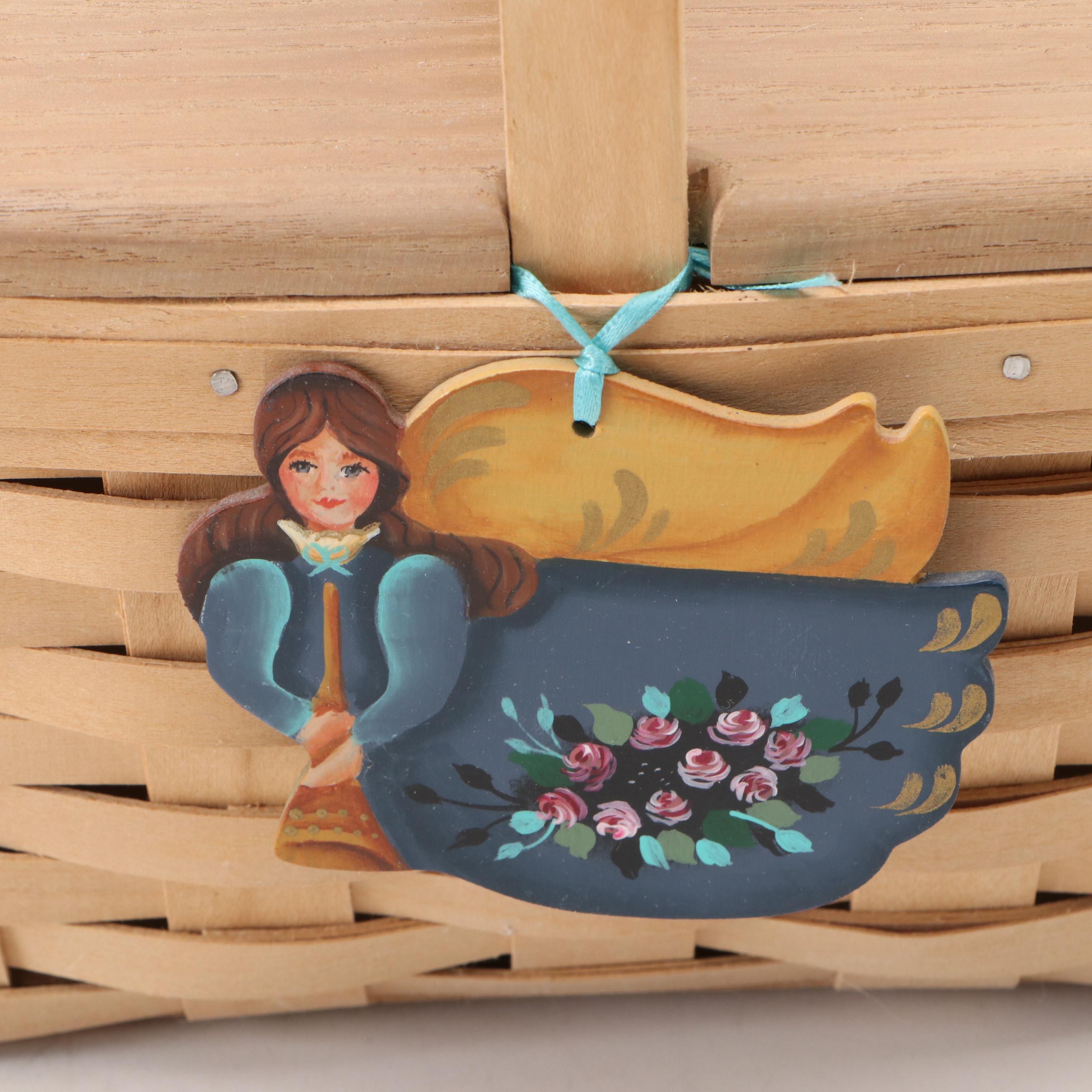 Longaberger Handmade Maple Baskets with Other Woven Baskets