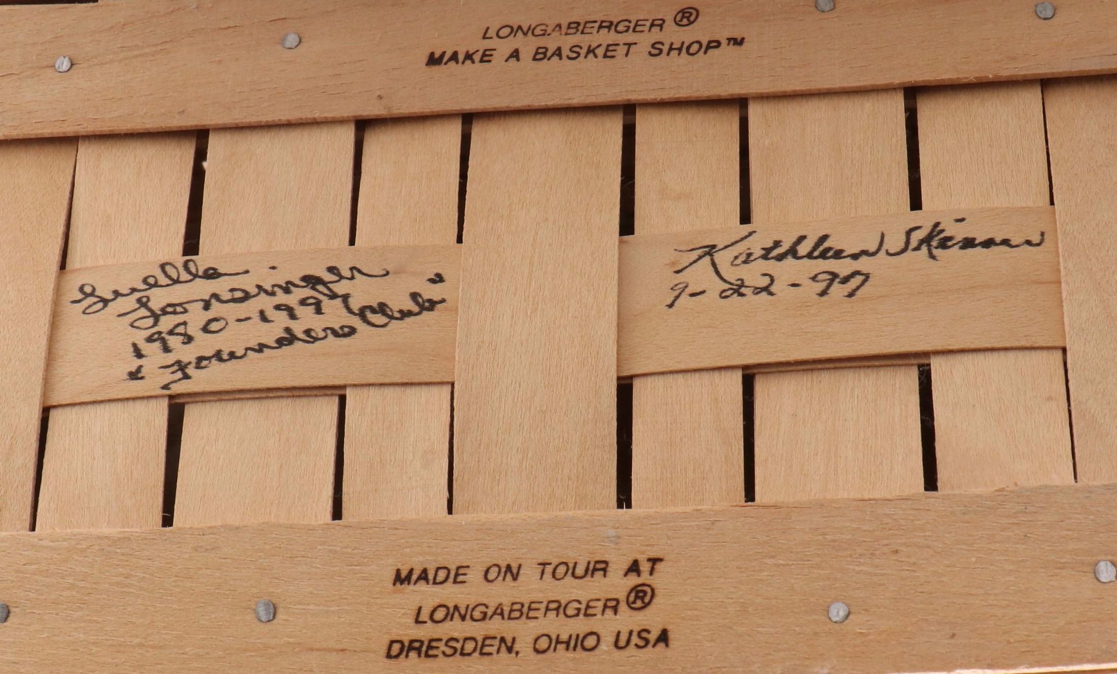 Longaberger Handmade Maple Baskets with Other Woven Baskets