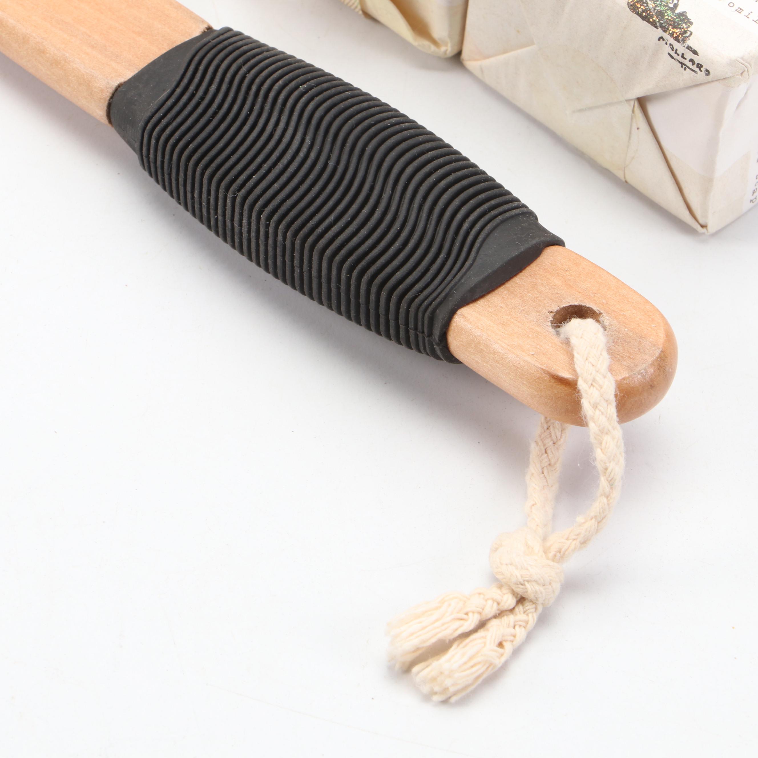 Tokyomilk and Aveda Soap Bars with Long Handle Wood Bath Brush