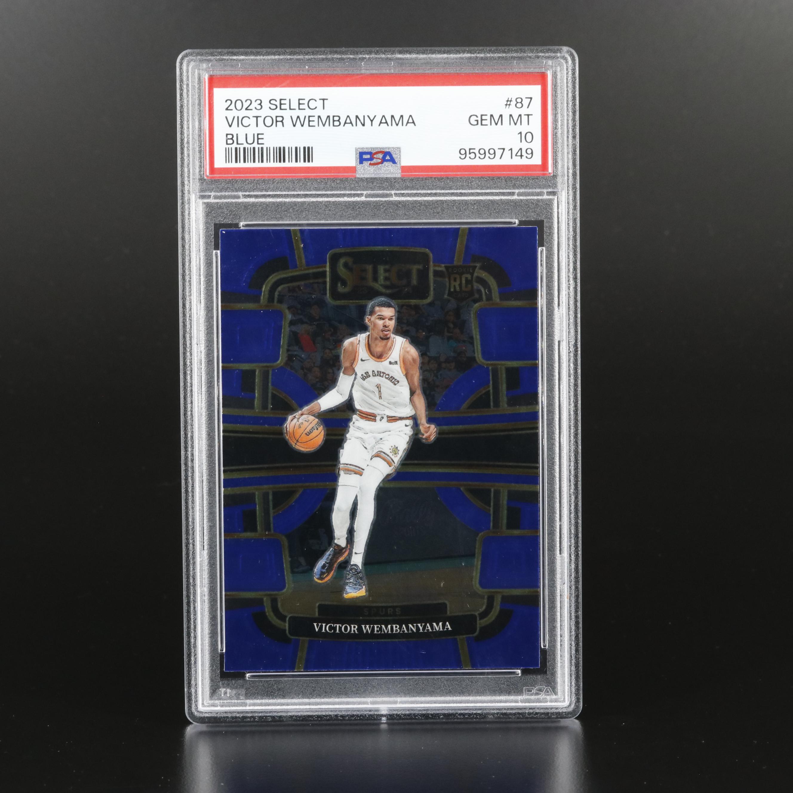 2023 Select Victor Wembanyama Blue Rookie Basketball Card Graded PSA 10