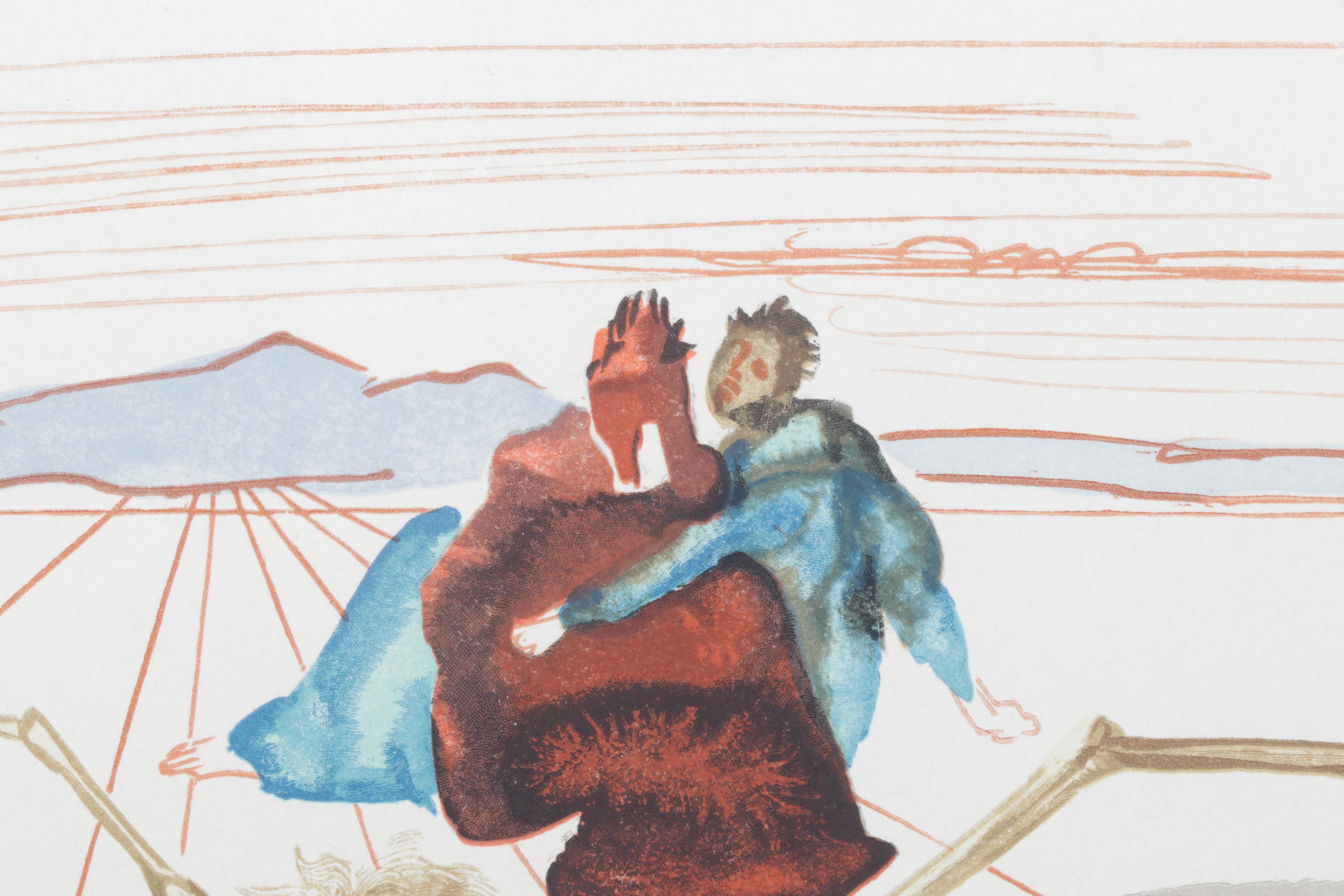 Salvador Dalí Wood Engraving "Quittant la corniche de la colere," 1960 – 1964