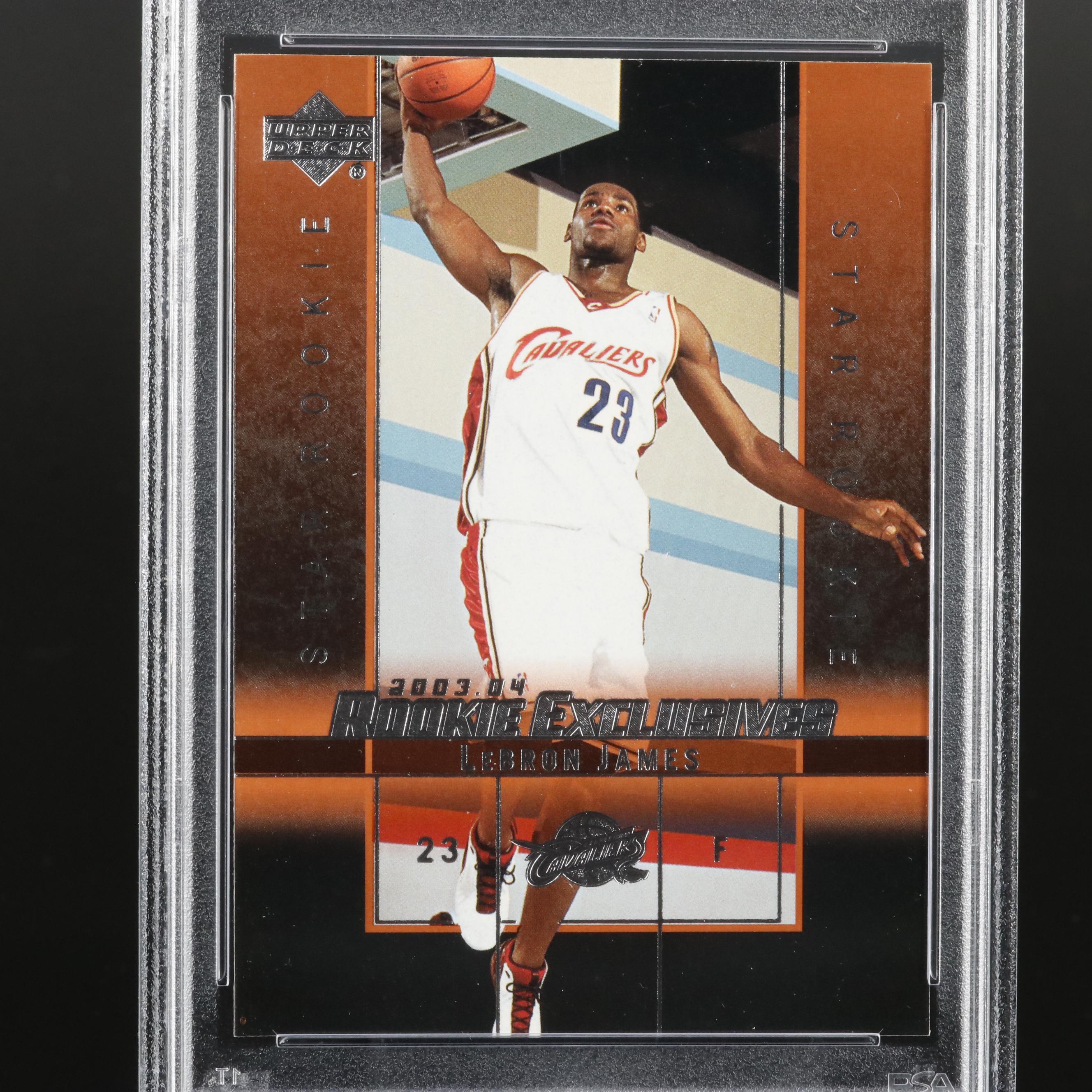 2003 Upper Deck LeBron James Rookie Exclusives Basketball Card Graded PSA 9