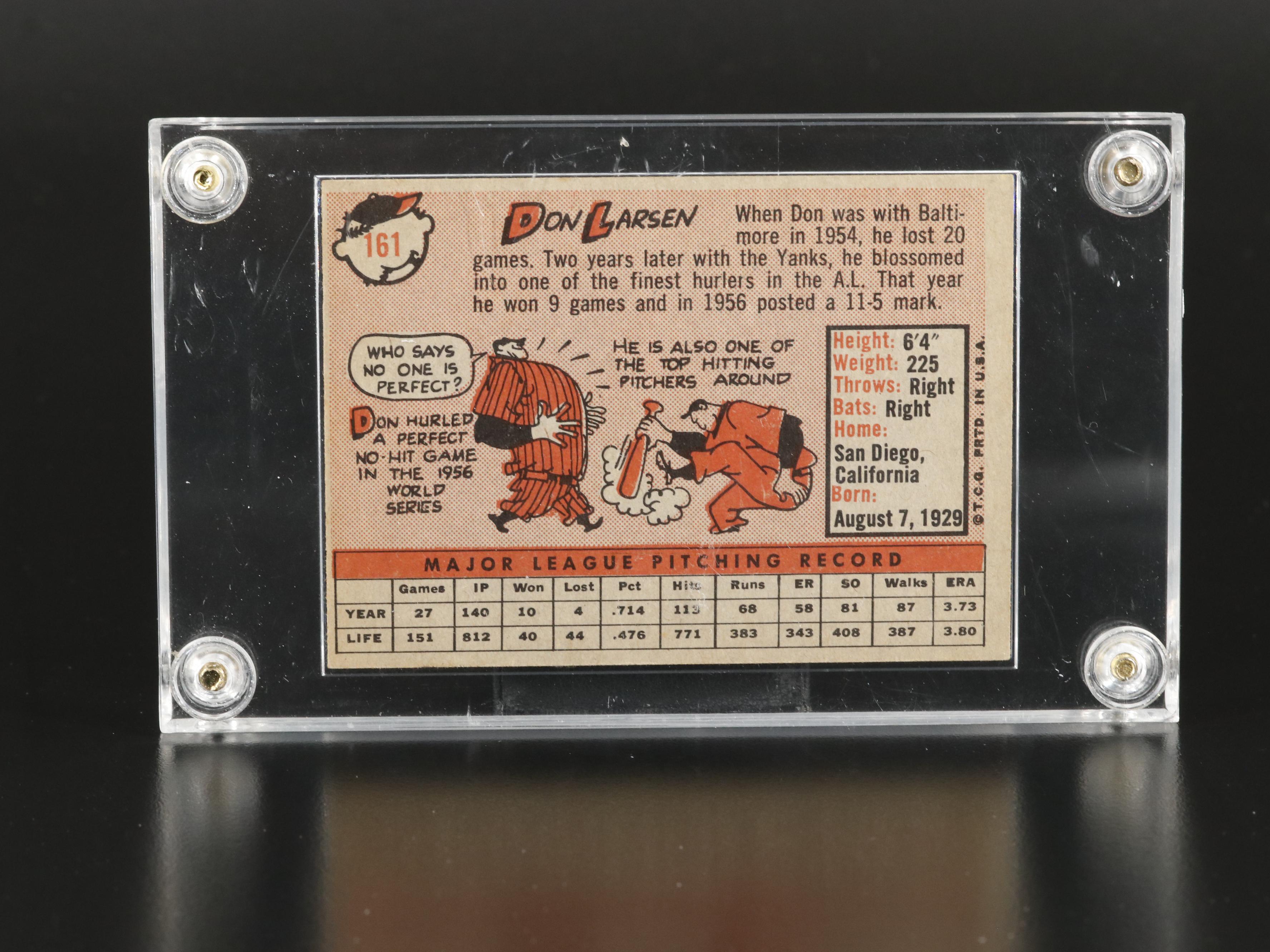 1958 Topps Don Larsen New York Yankees Baseball Card