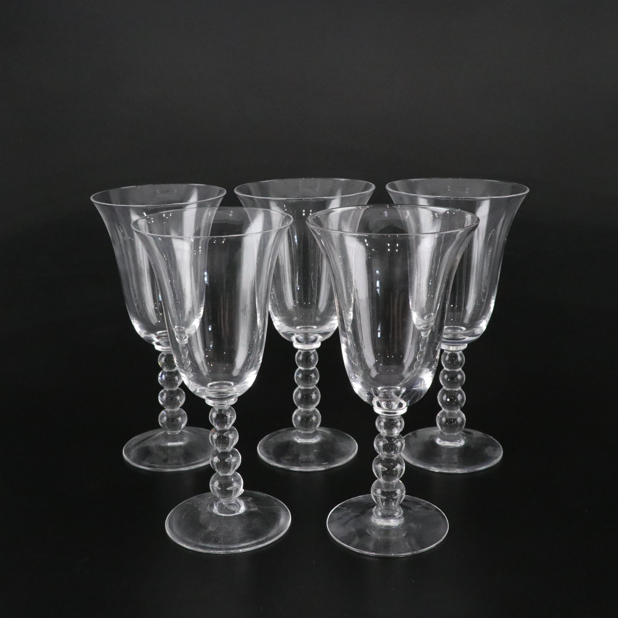 Imperial Glass "Candlewick" and "Double Heart" Set of Glassware & Candle Holders