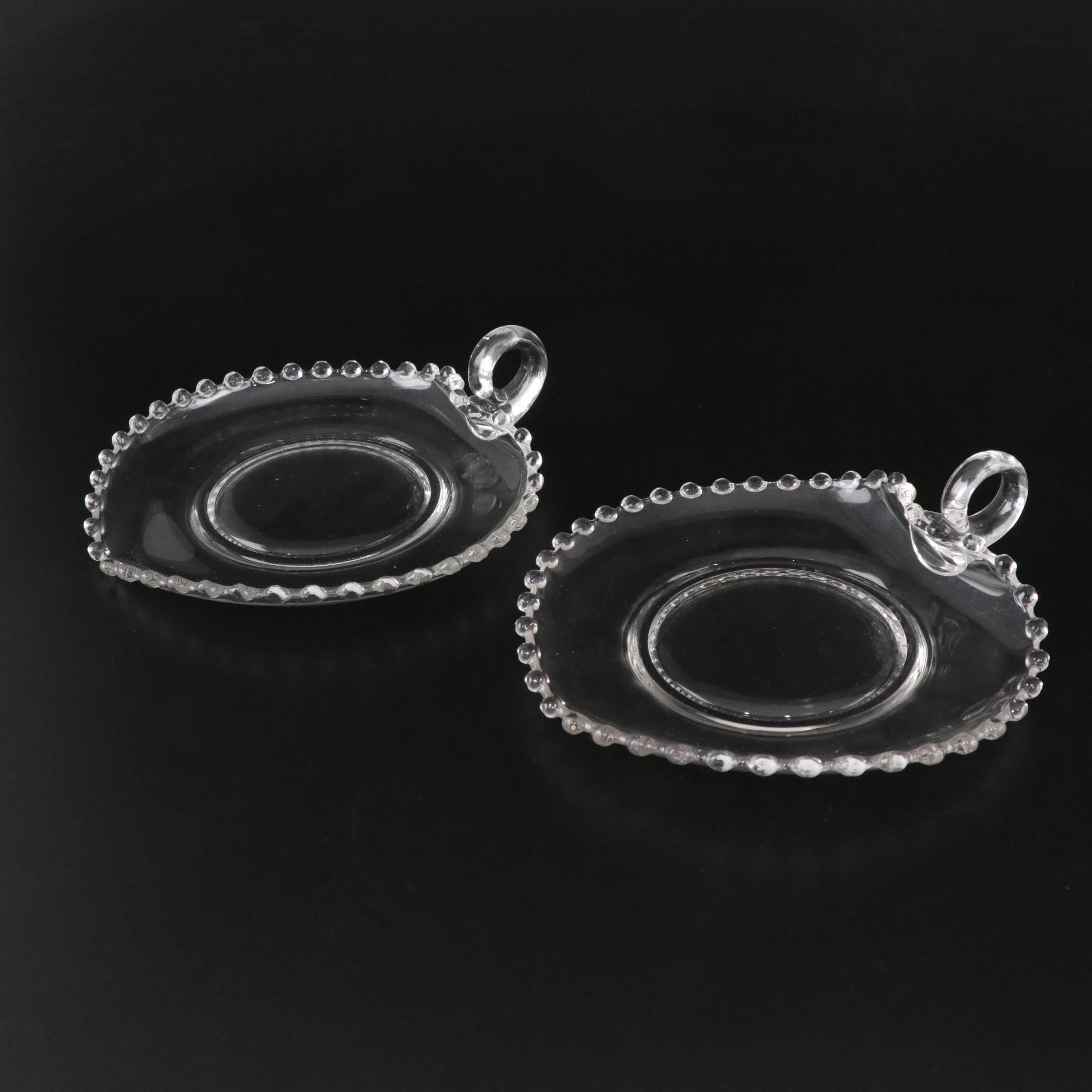 Imperial Glass "Candlewick" and "Double Heart" Set of Glassware & Candle Holders