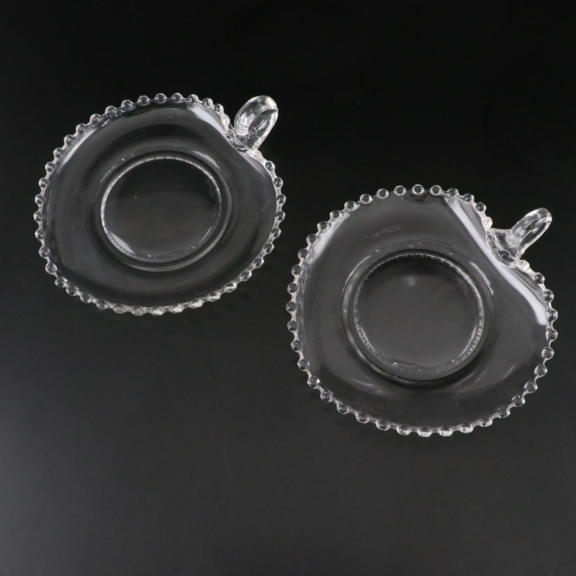 Imperial Glass "Candlewick" and "Double Heart" Set of Glassware & Candle Holders