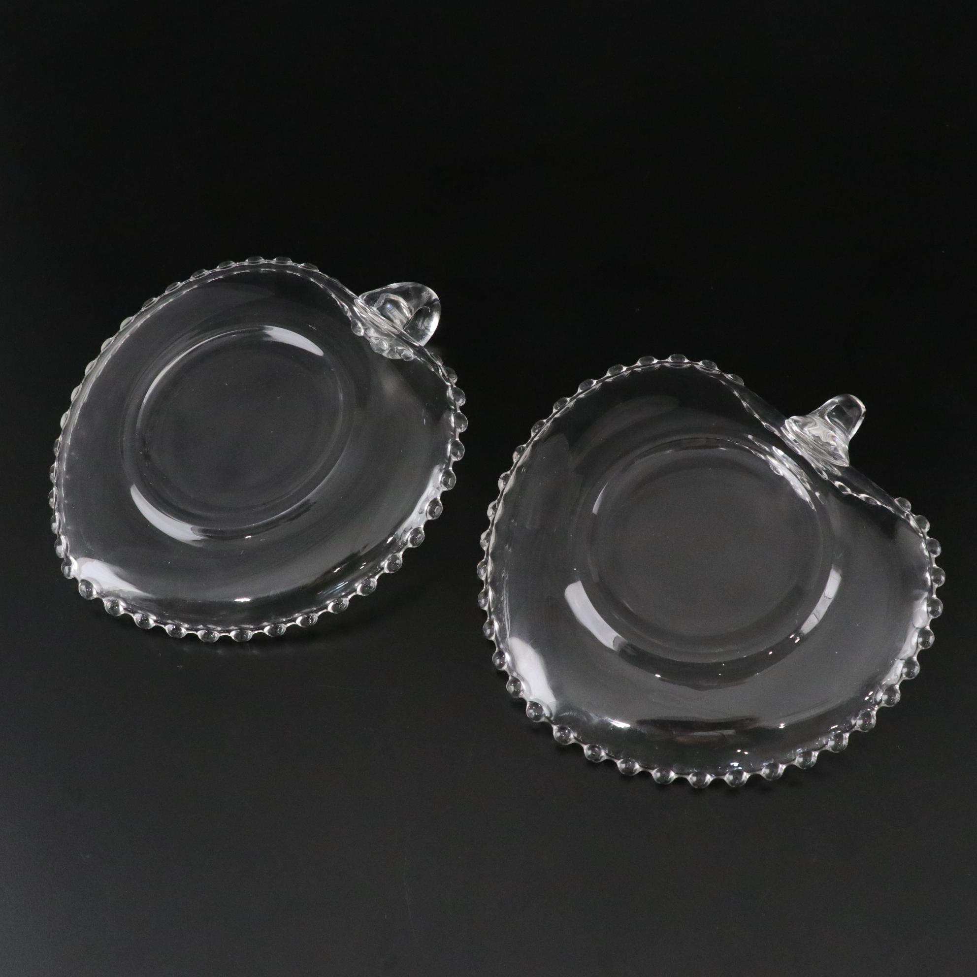 Imperial Glass "Candlewick" and "Double Heart" Set of Glassware & Candle Holders