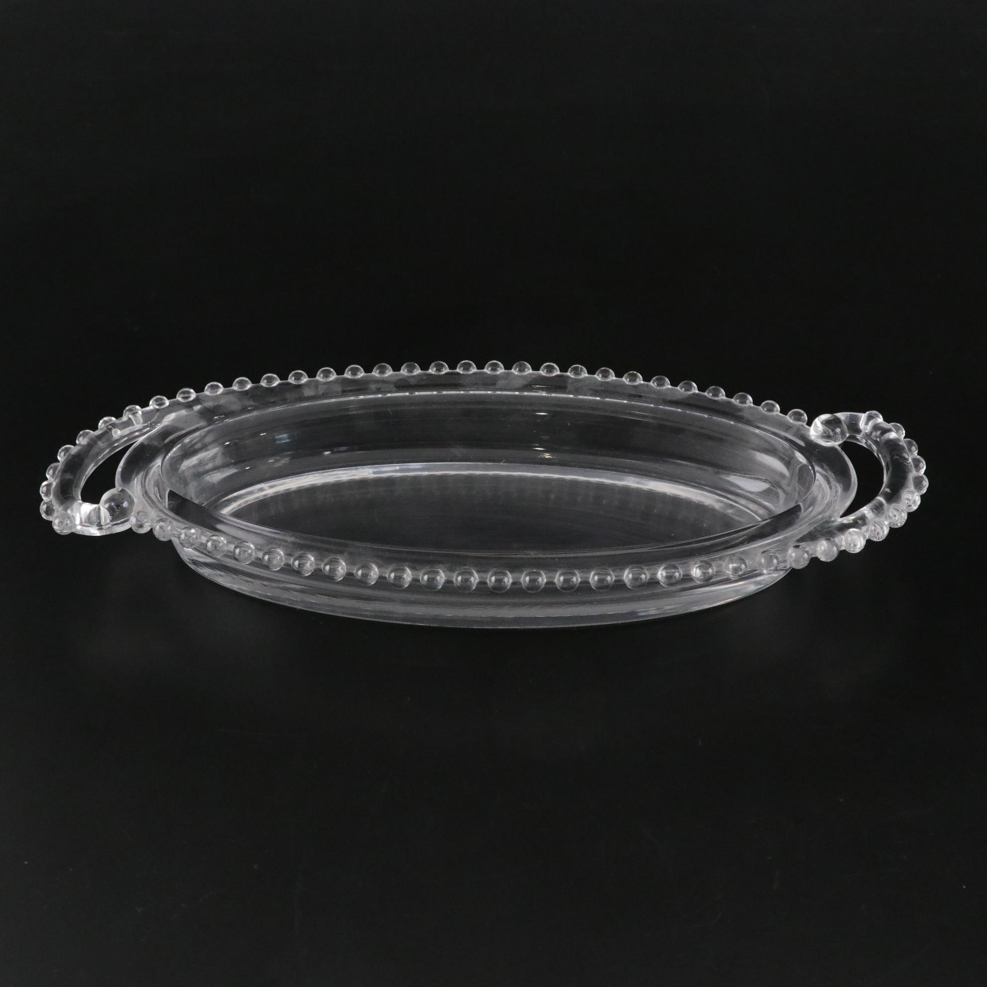 Imperial Glass "Candlewick" and "Double Heart" Set of Glassware & Candle Holders