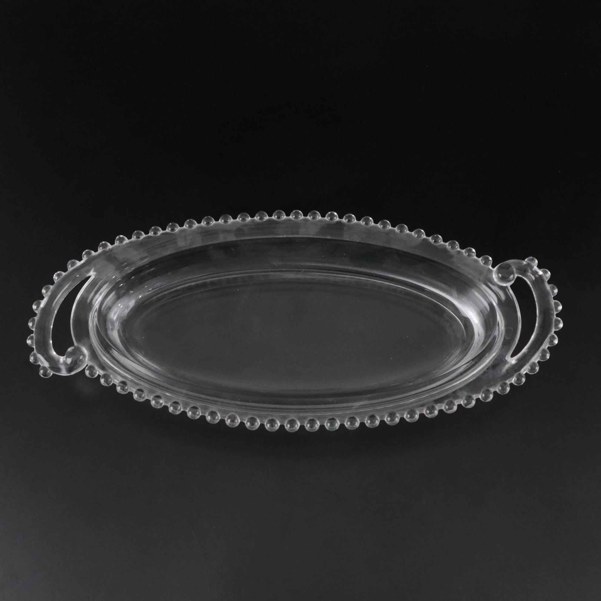 Imperial Glass "Candlewick" and "Double Heart" Set of Glassware & Candle Holders