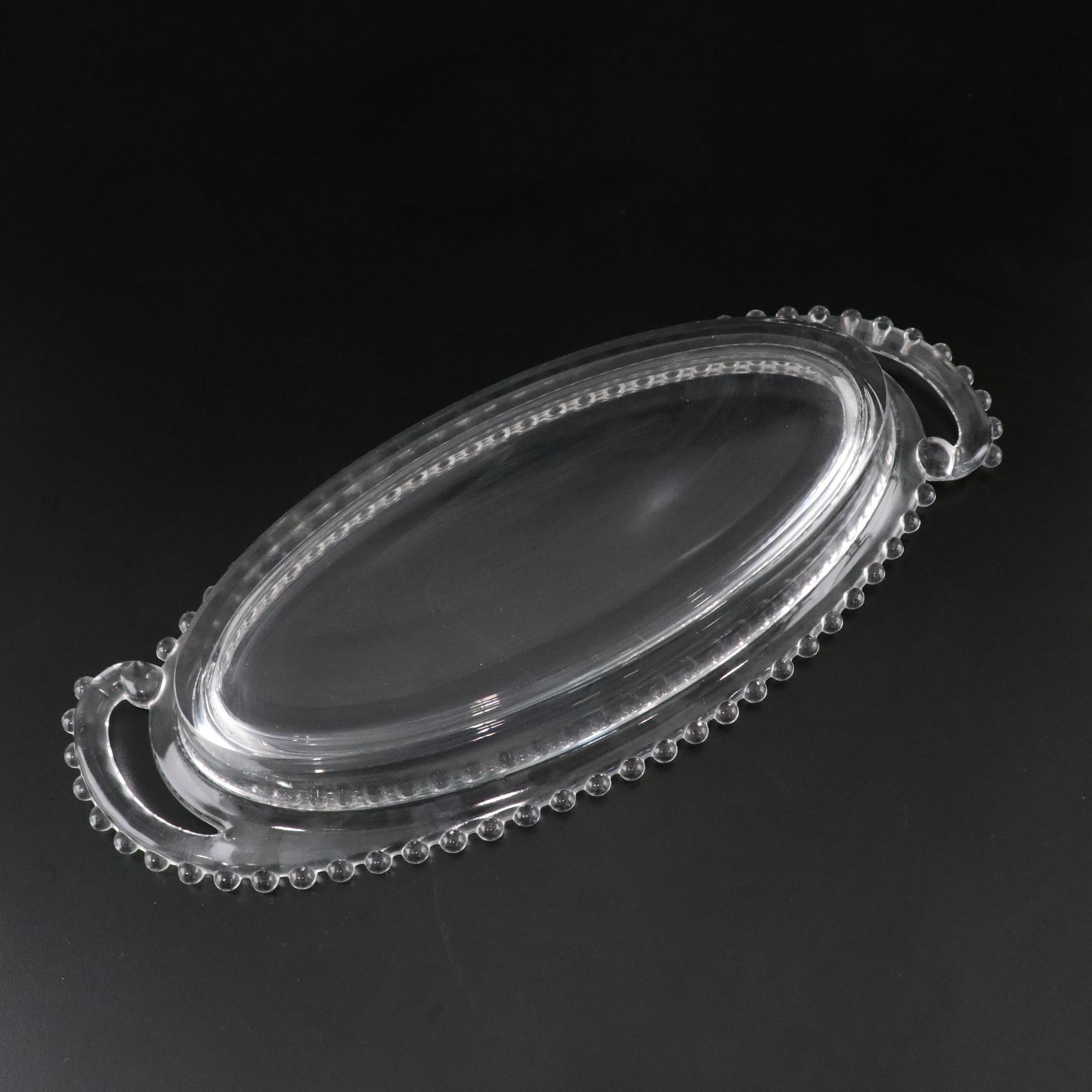 Imperial Glass "Candlewick" and "Double Heart" Set of Glassware & Candle Holders