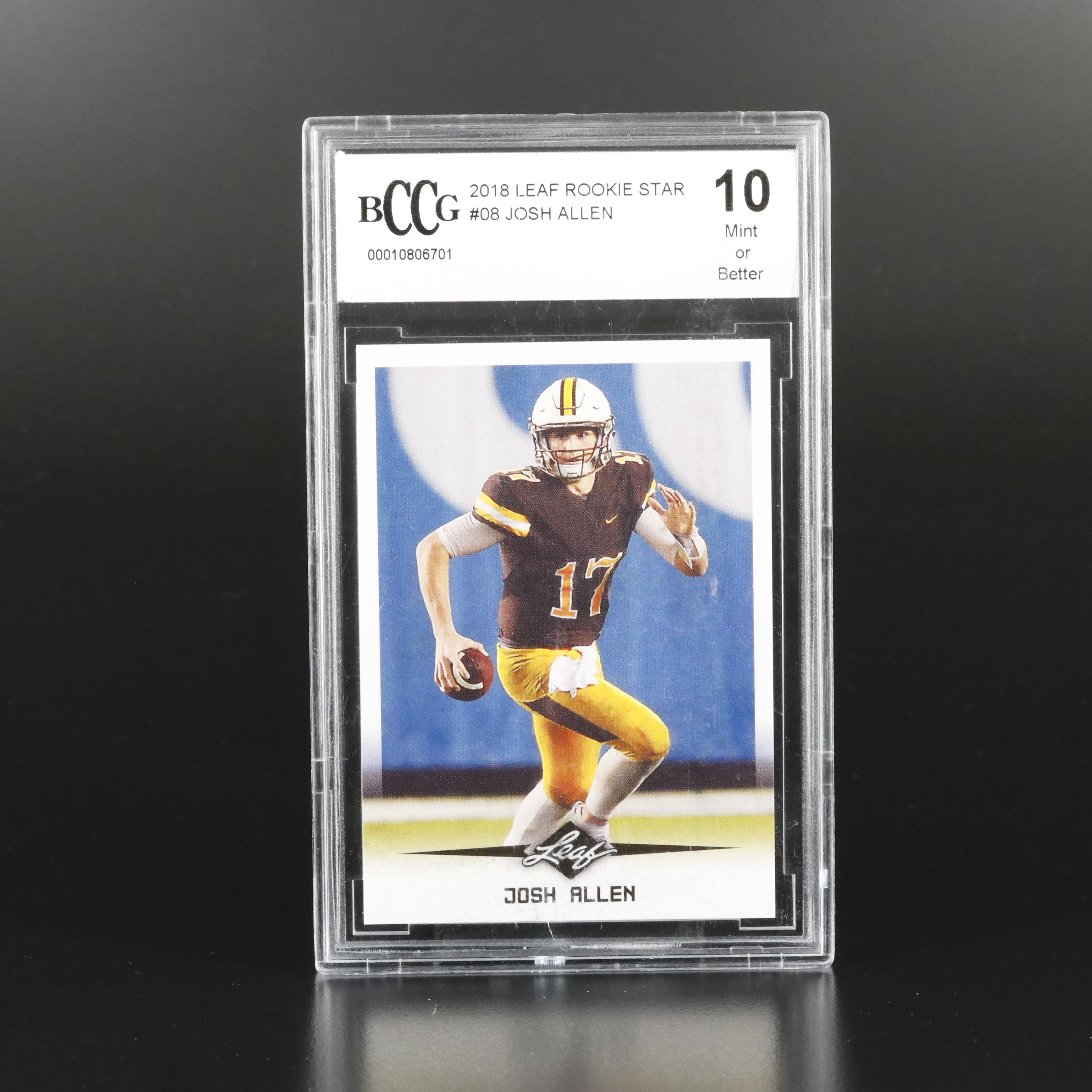 2018 Leaf Josh Allen Rookie Star Football Card Graded BCCG 10