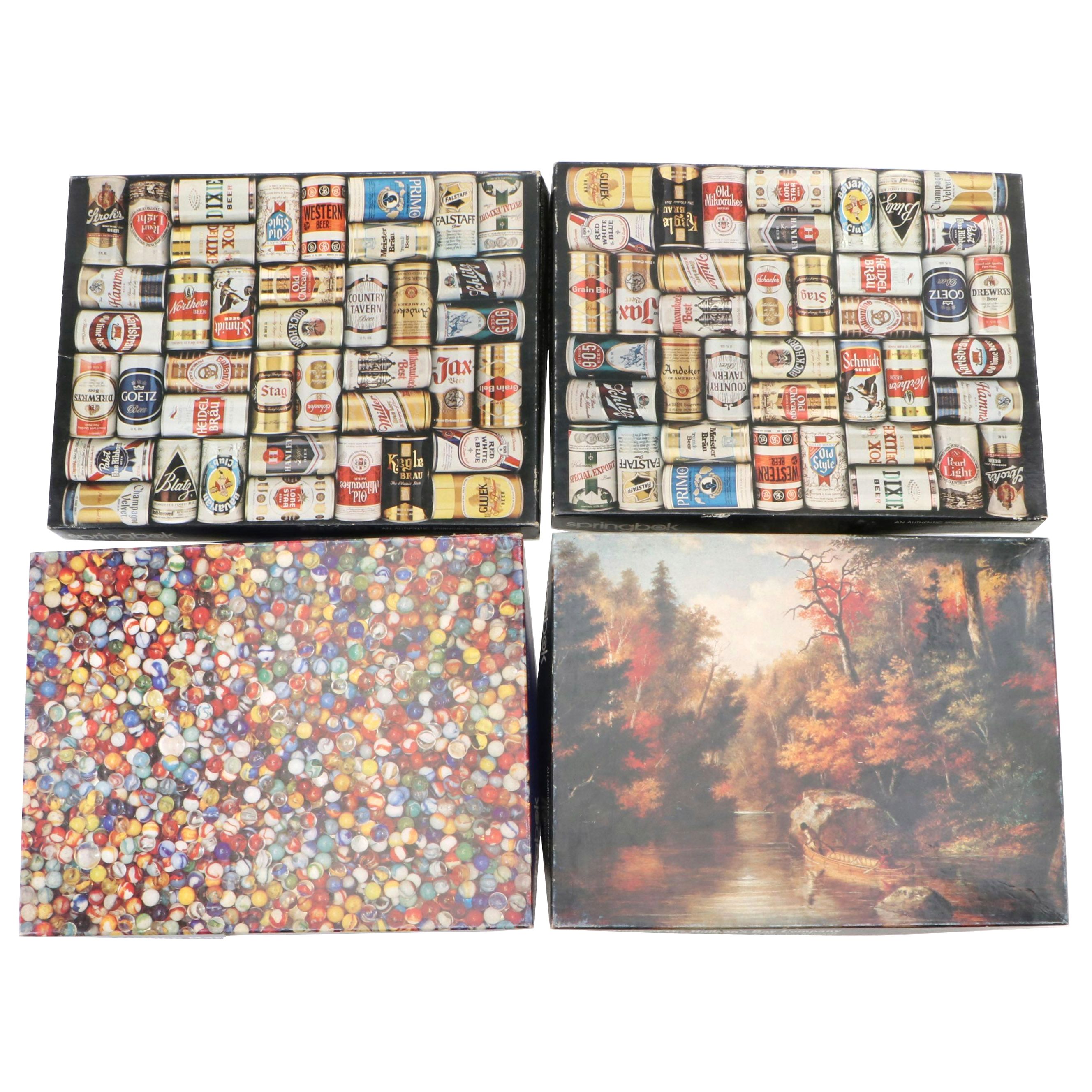 Springbok Beer Cans, Marbles and Landscape 500+ Piece Jigsaw Puzzles