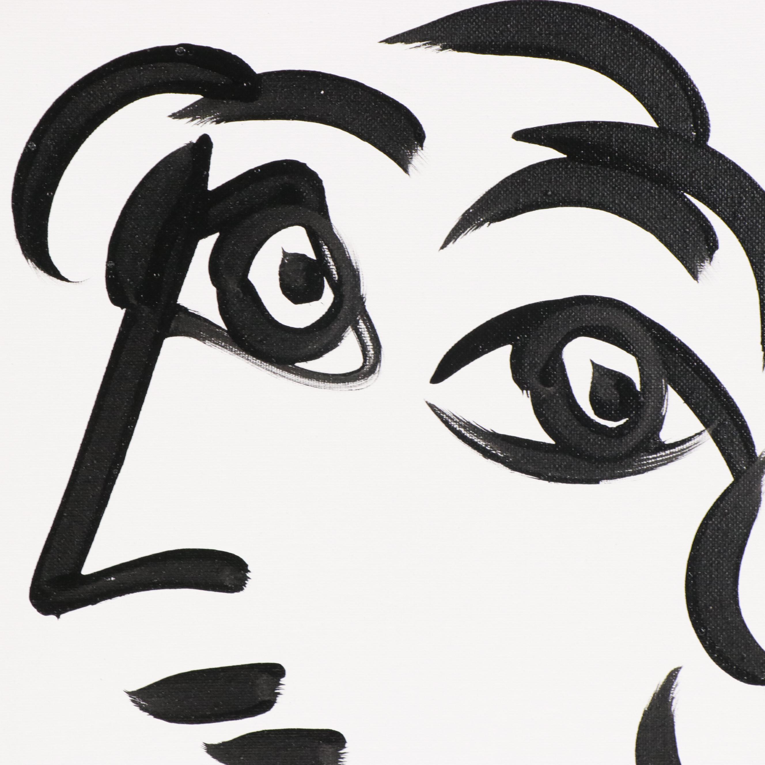 Peter Keil Abstract Portrait Acrylic Painting