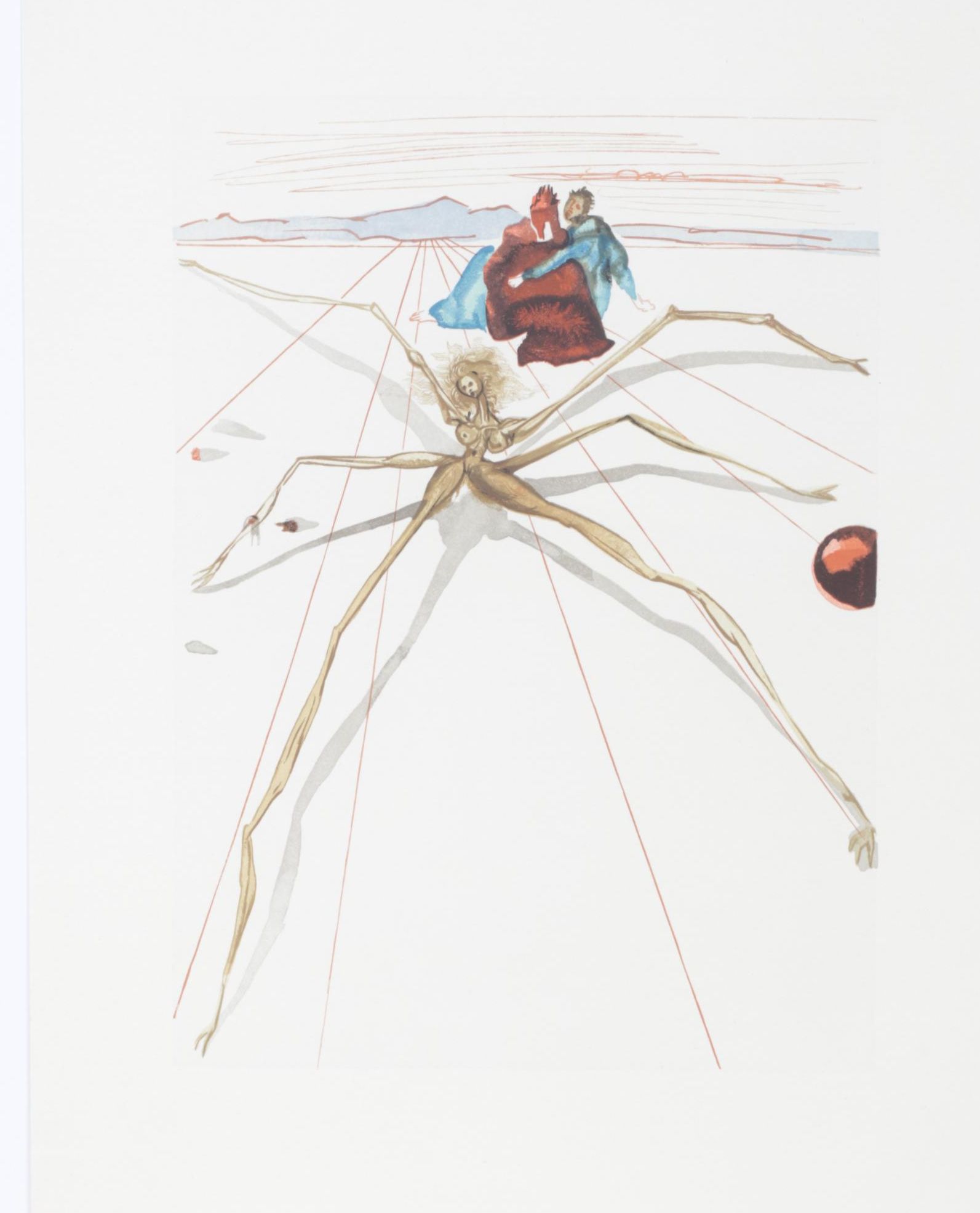 Salvador Dalí Wood Engraving "Quittant la corniche de la colere," 1960 – 1964