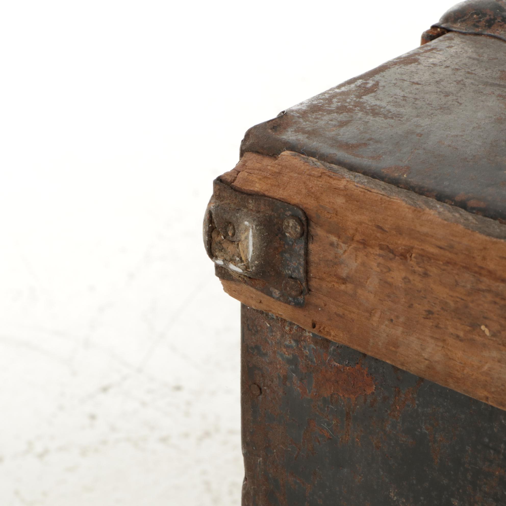 Victorian Era Metal-Clad Dome Top Steamer Trunk, Late 19th C.