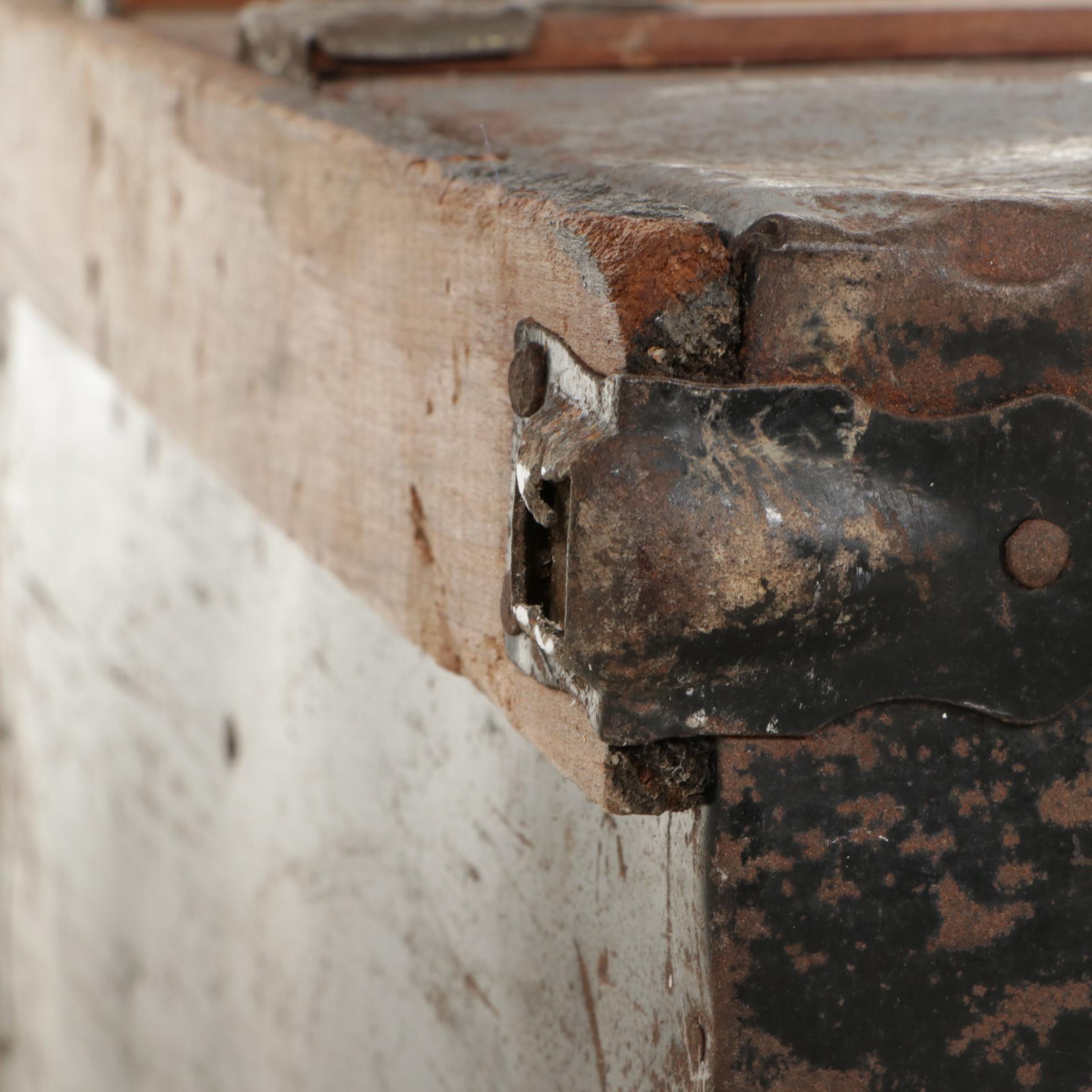 Victorian Era Metal-Clad Dome Top Steamer Trunk, Late 19th C.